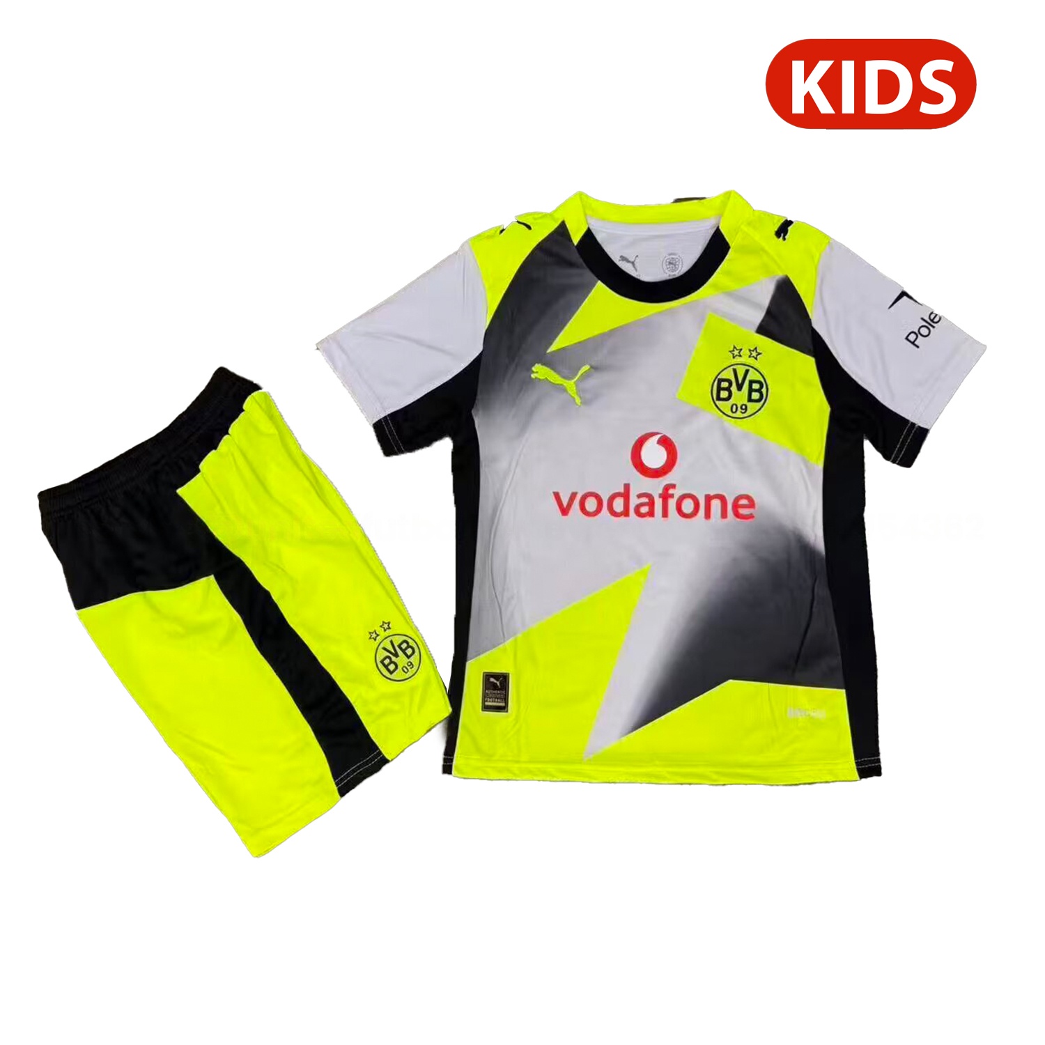 Dortmund 25-26 Away Silver Mist Kids Kit - UnitedFutballJersey