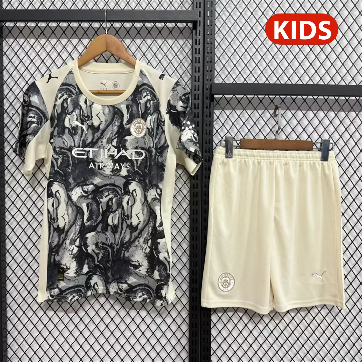 Manchester City 25-26 Year of the Horse Ink Painting Special Kids Kit - UnitedFutballJersey