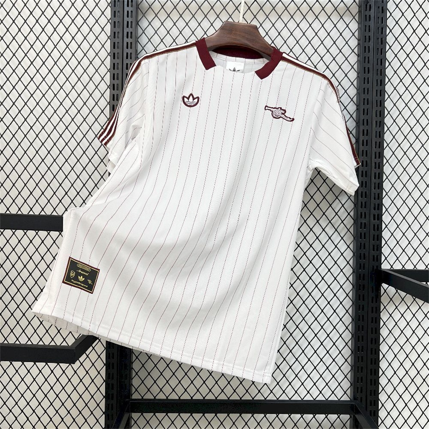 Arsenal 25-26 Trefoil Red Lines White Travel Jersey - Fans Version - UnitedFutballJersey