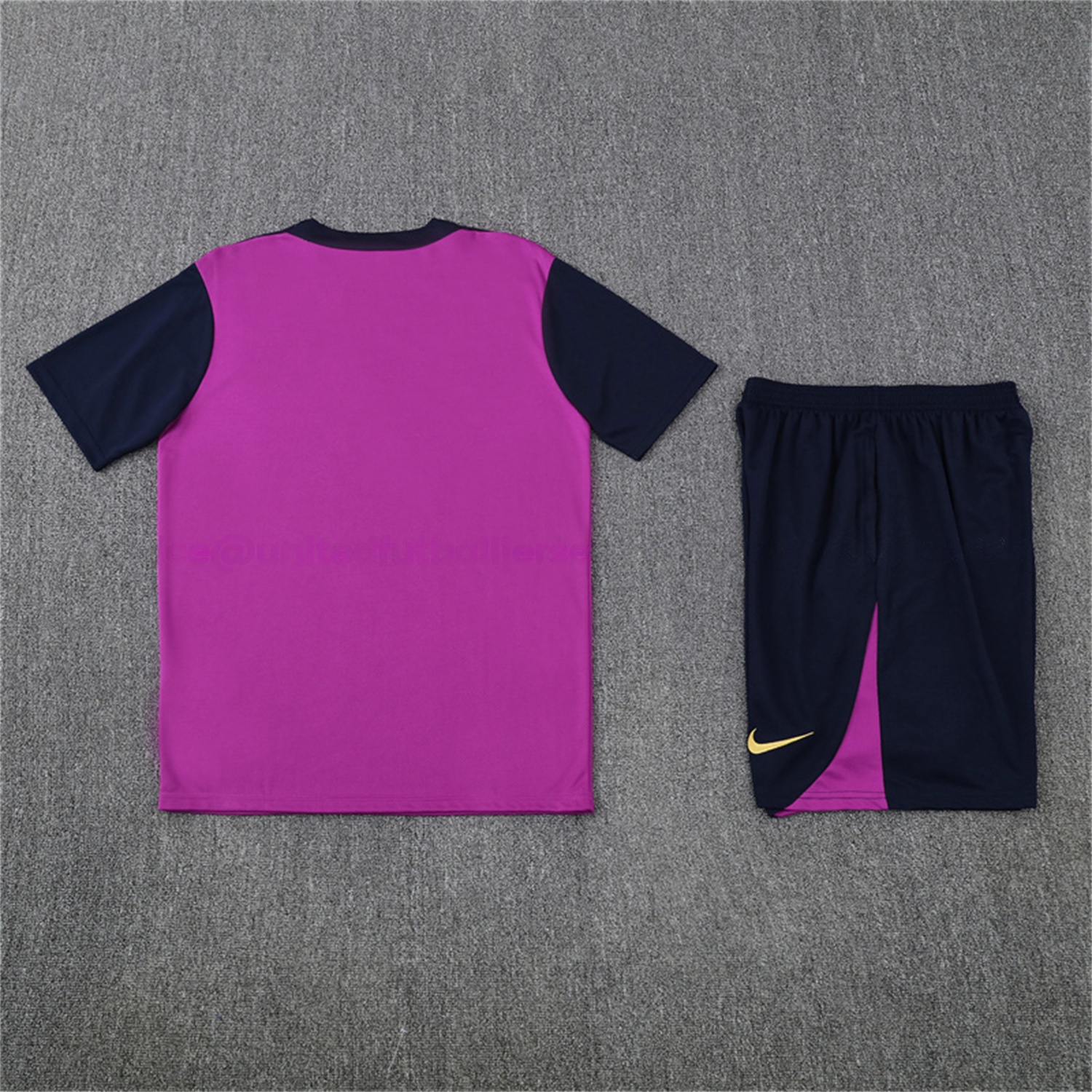 Barcelona 25-26 Kids Short-Sleeve Training Set - Purple Top & Deep Blue Shorts - UnitedFutballJersey