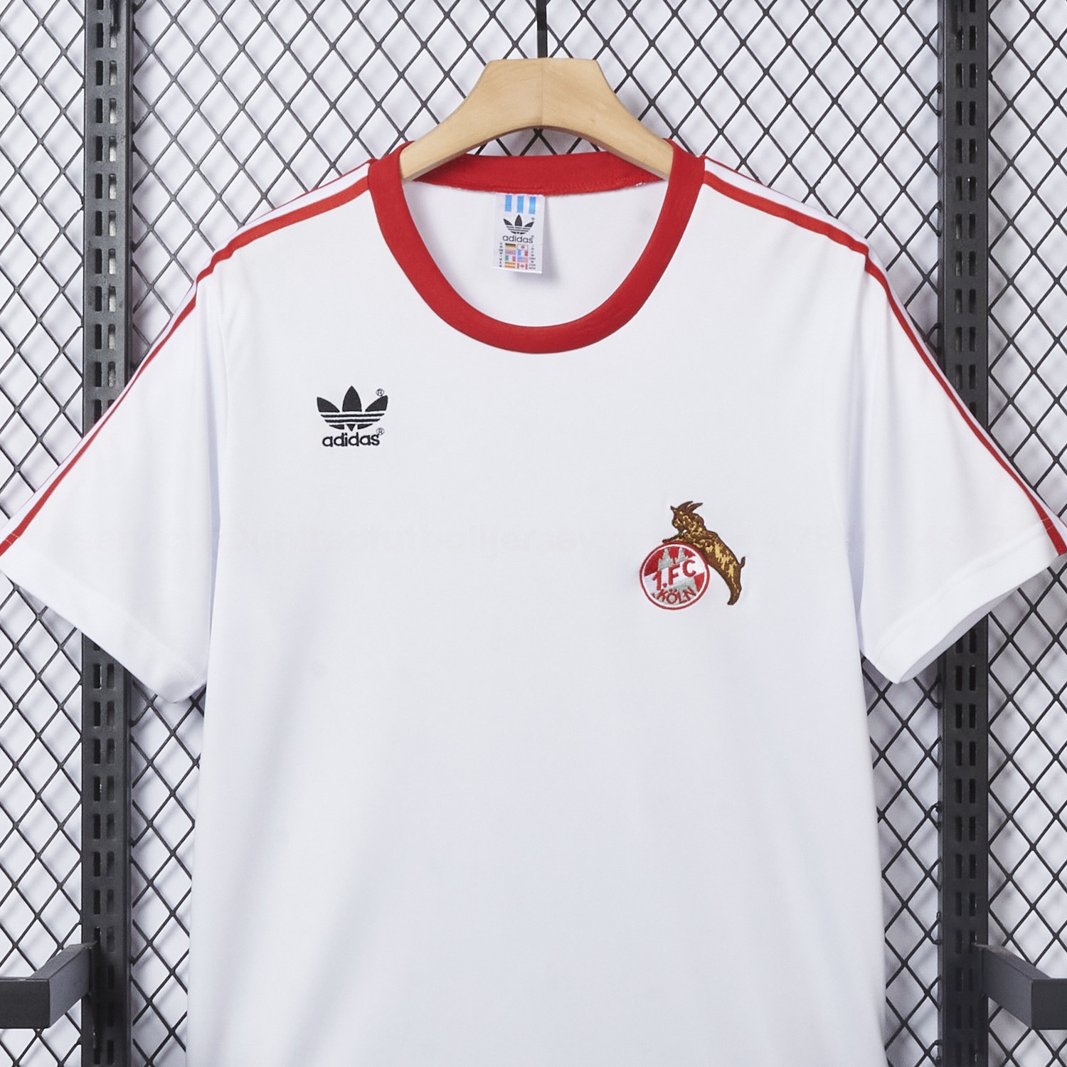 Retro 1. FC Köln 1976-77 Away White Jersey - UnitedFutballJersey