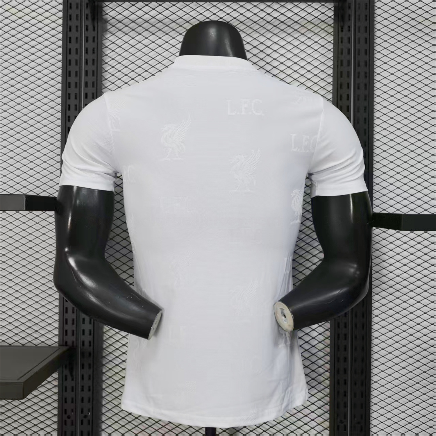 Liver.pool 25-26 Red Team Logo Jacquard White Special Jersey - Player Version - UnitedFutballJersey