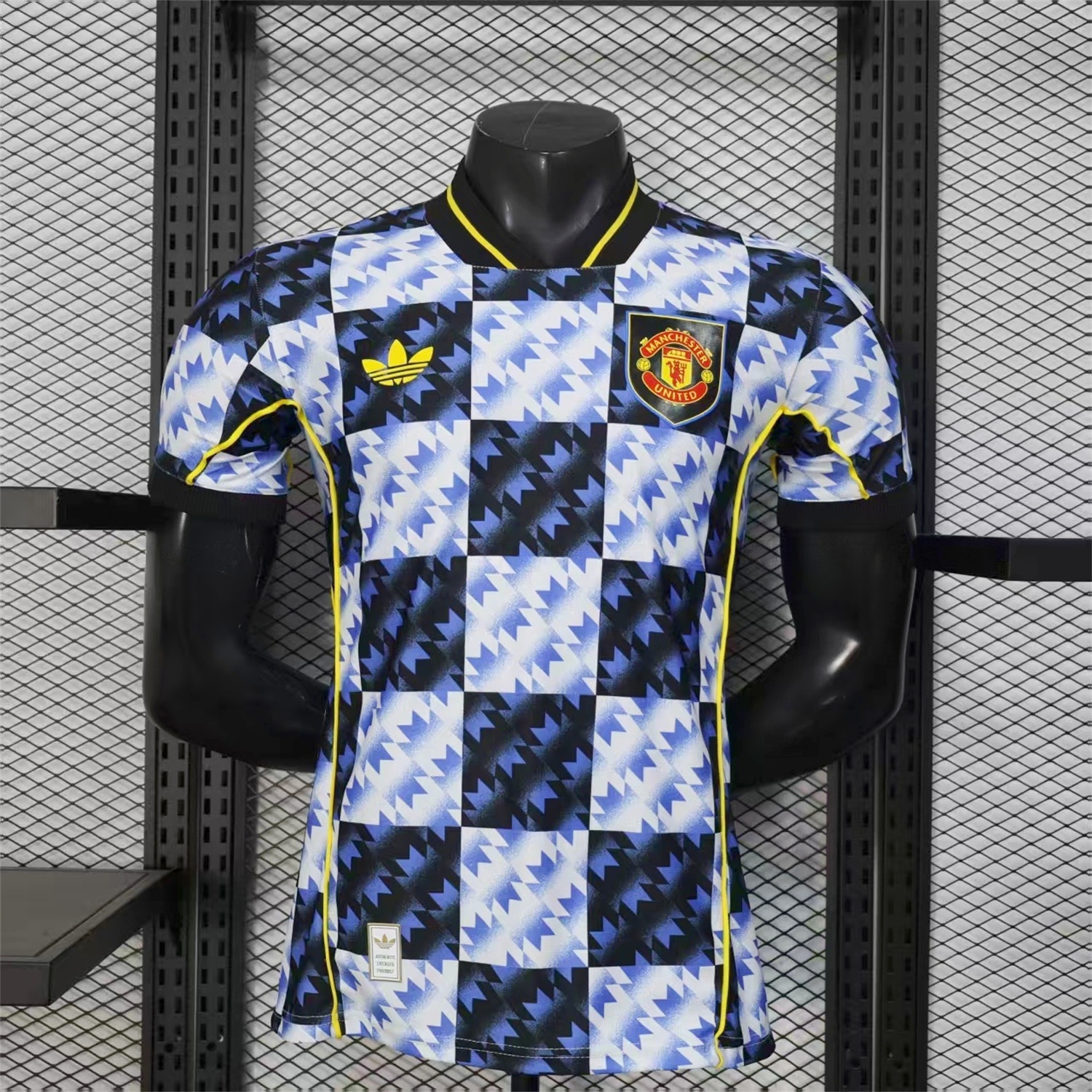 Manchester United 25-26 Blue And Black Checkerboard Special Jersey - Player Version - UnitedFutballJersey