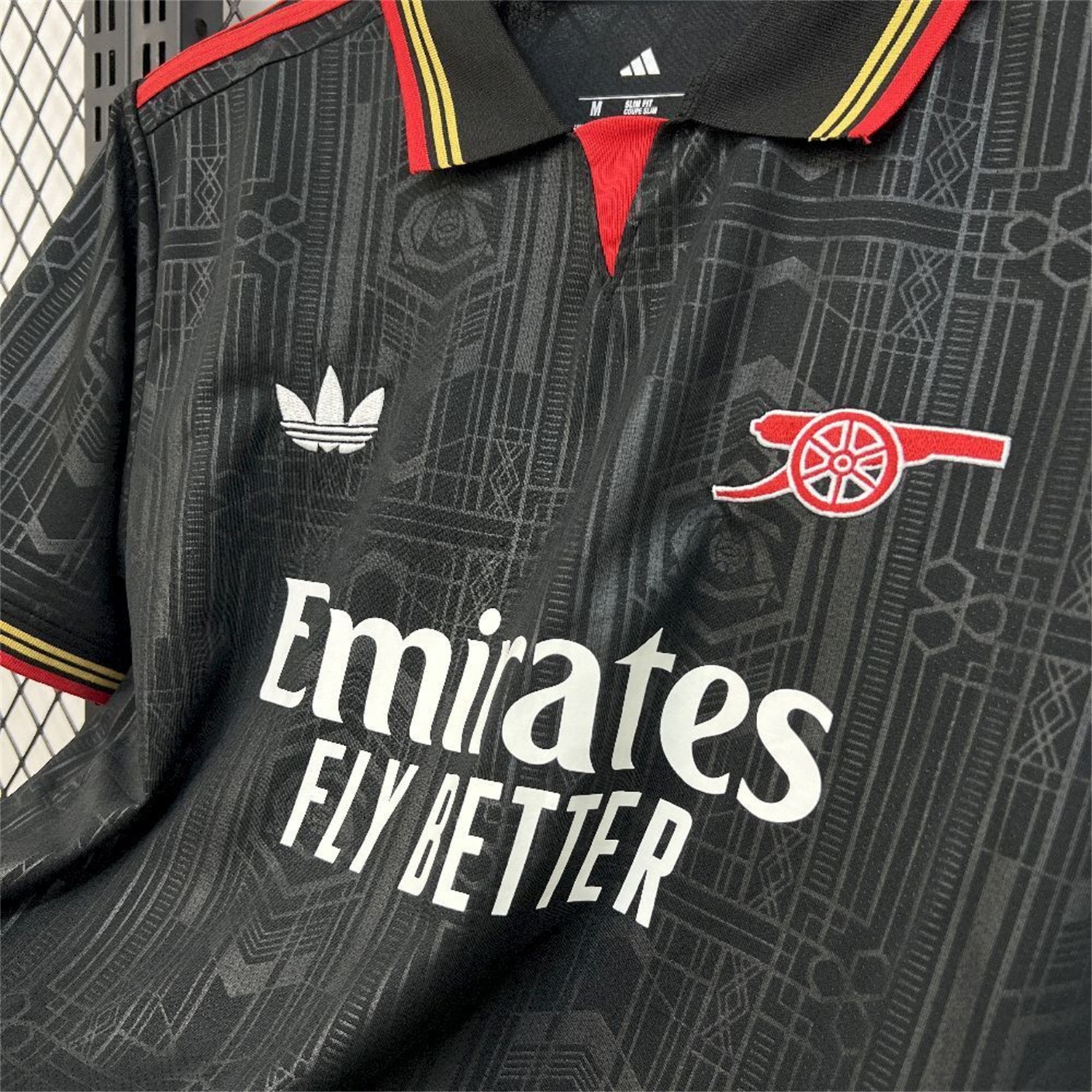 Arsenal 25-26 Black POLO Throwback Trefoil Jersey - Fans Version - UnitedFutballJersey