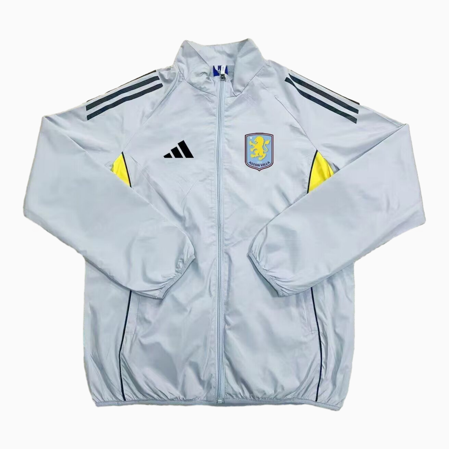 Aston Villa 25-26 Throwback Windbreaker Jacket - Grey Blue - UnitedFutballJersey