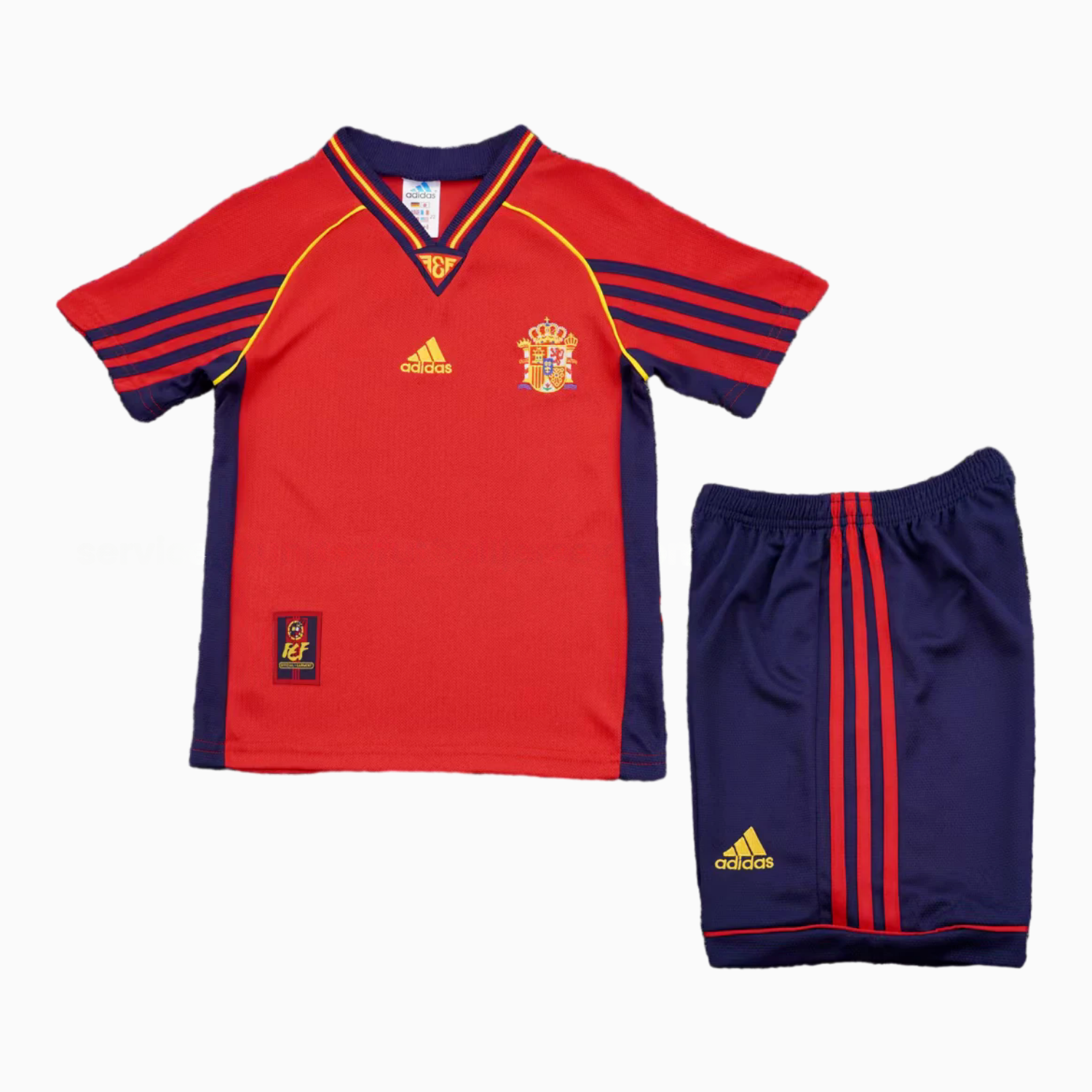 Retro Spain 1998-99 Home Kids Kit - UnitedFutballJersey