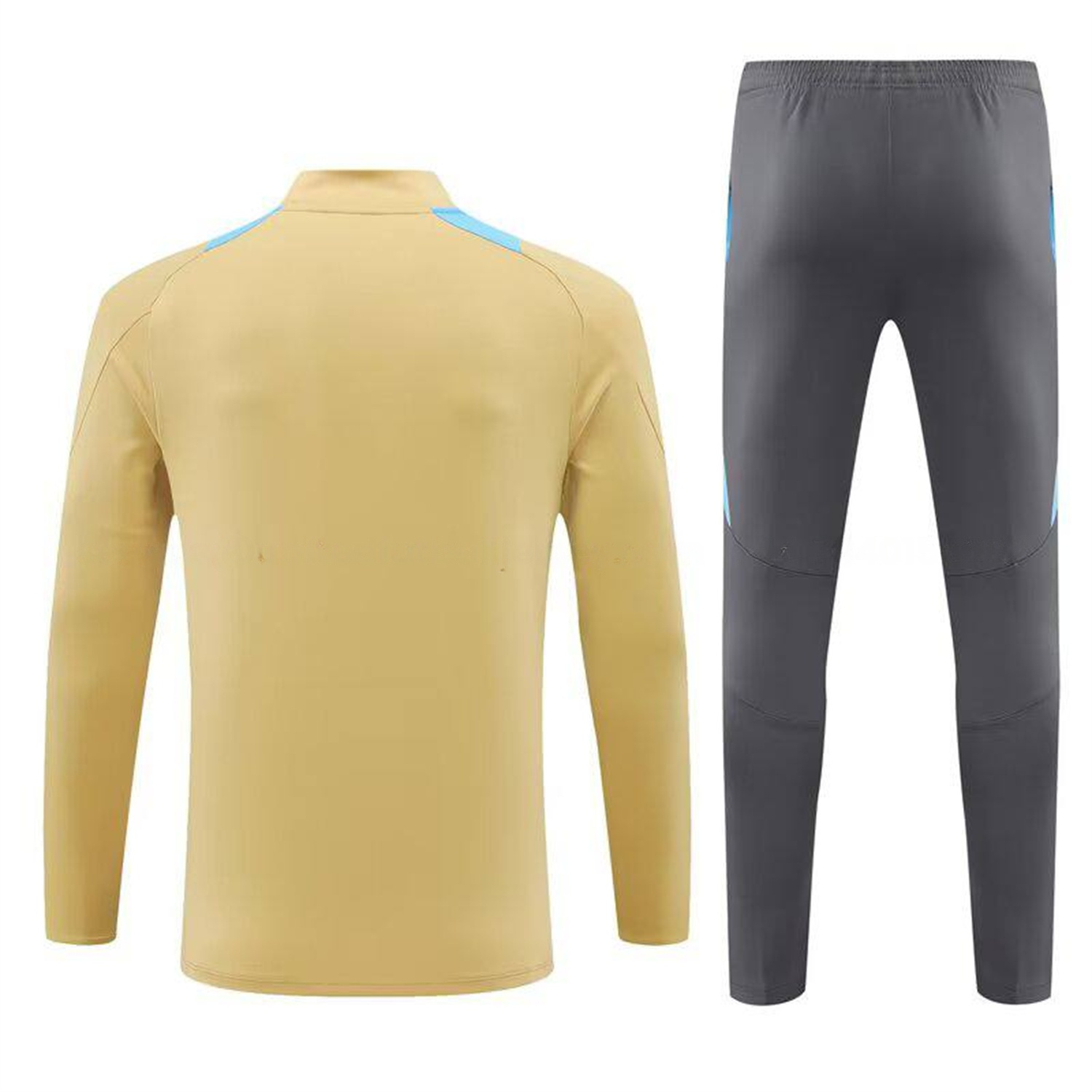 Argentina 25-26 Kids Long Sleeve Training Set - Gold Top and Grey Pants - UnitedFutballJersey