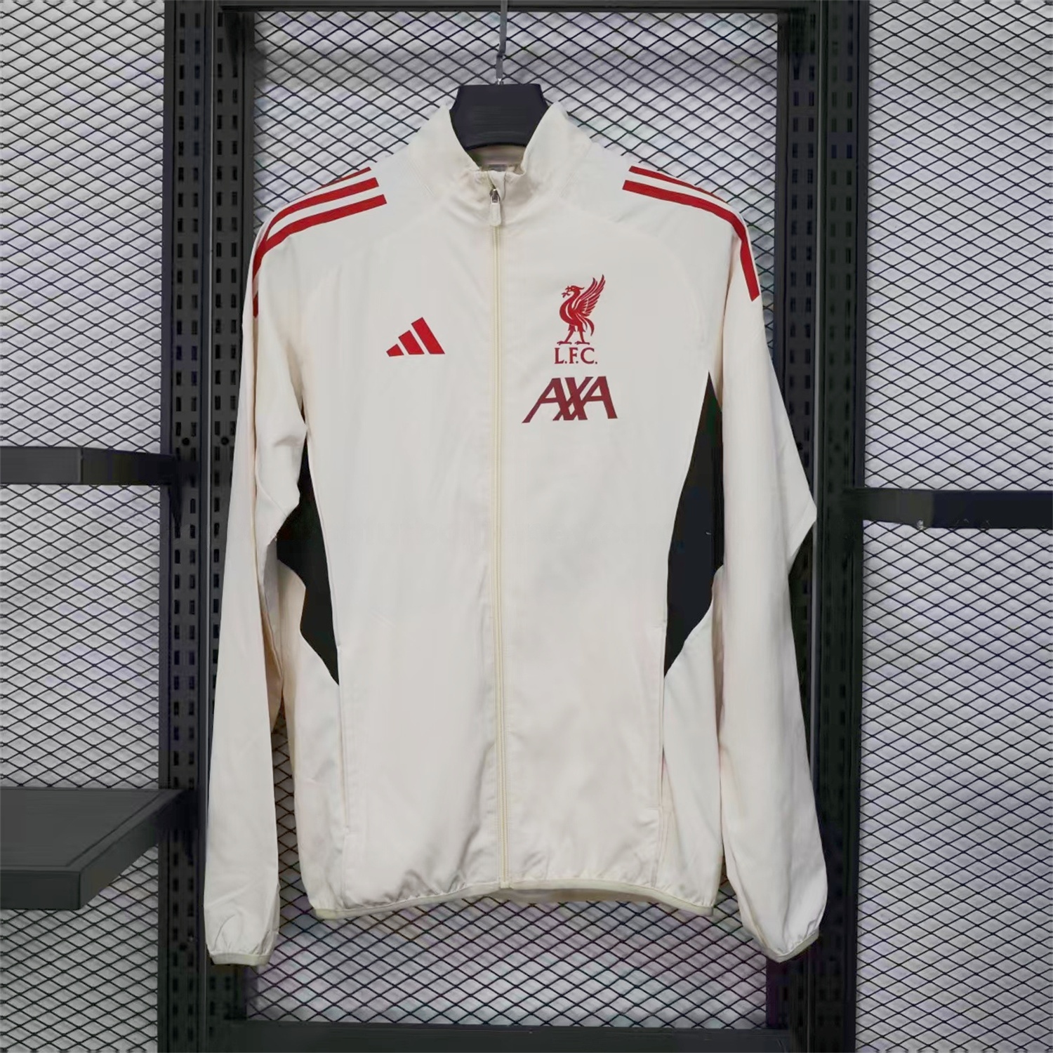 Liver.pool 25-26 White Windbreaker Jacket - Deep Green - UnitedFutballJersey