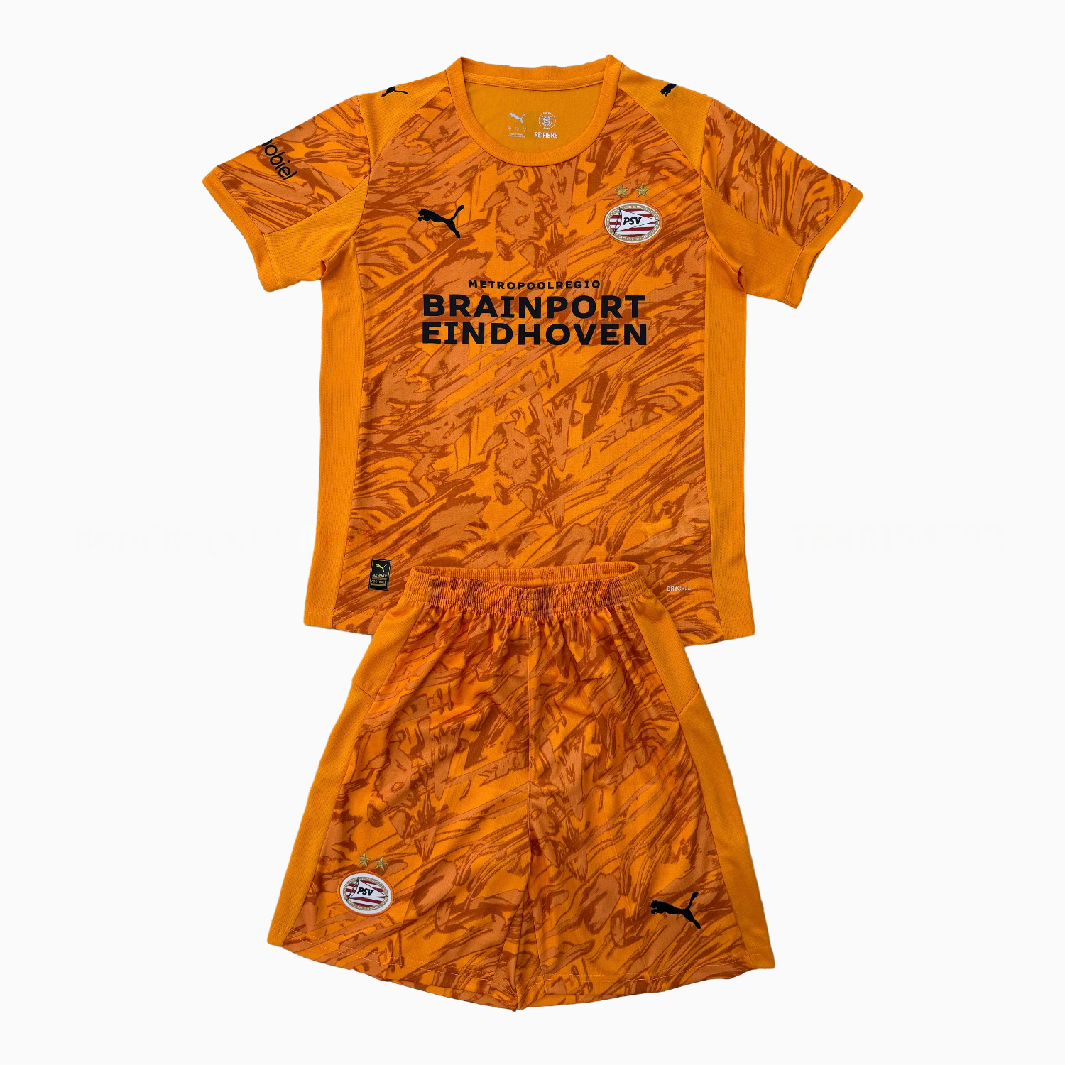 PSV Eindhoven 25-26 Orange Goalkeeper Men's Adult Jersey Set - Fans Version - UnitedFutballJersey