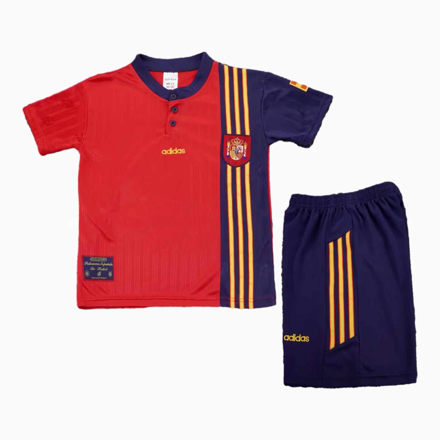Retro Spain 1996 Home Kids Kit - UnitedFutballJersey