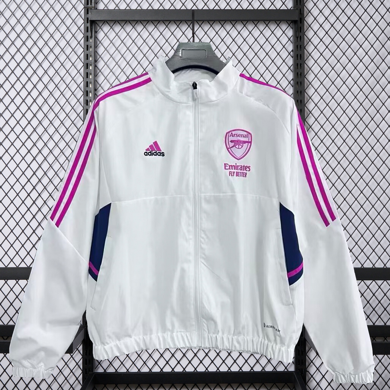 Arsenal 25-26 Windbreaker Jacket - White And Purple - UnitedFutballJersey