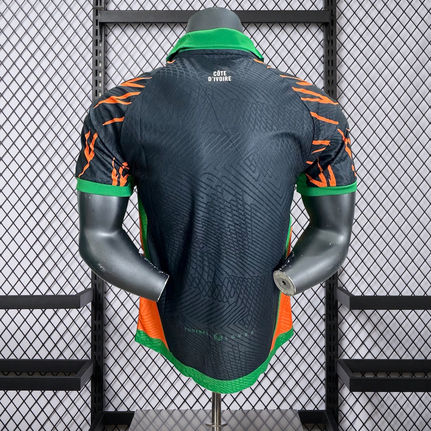 Ivory Coast 25-26 Elephant And Kid Black Jersey - Player Version - UnitedFutballJersey