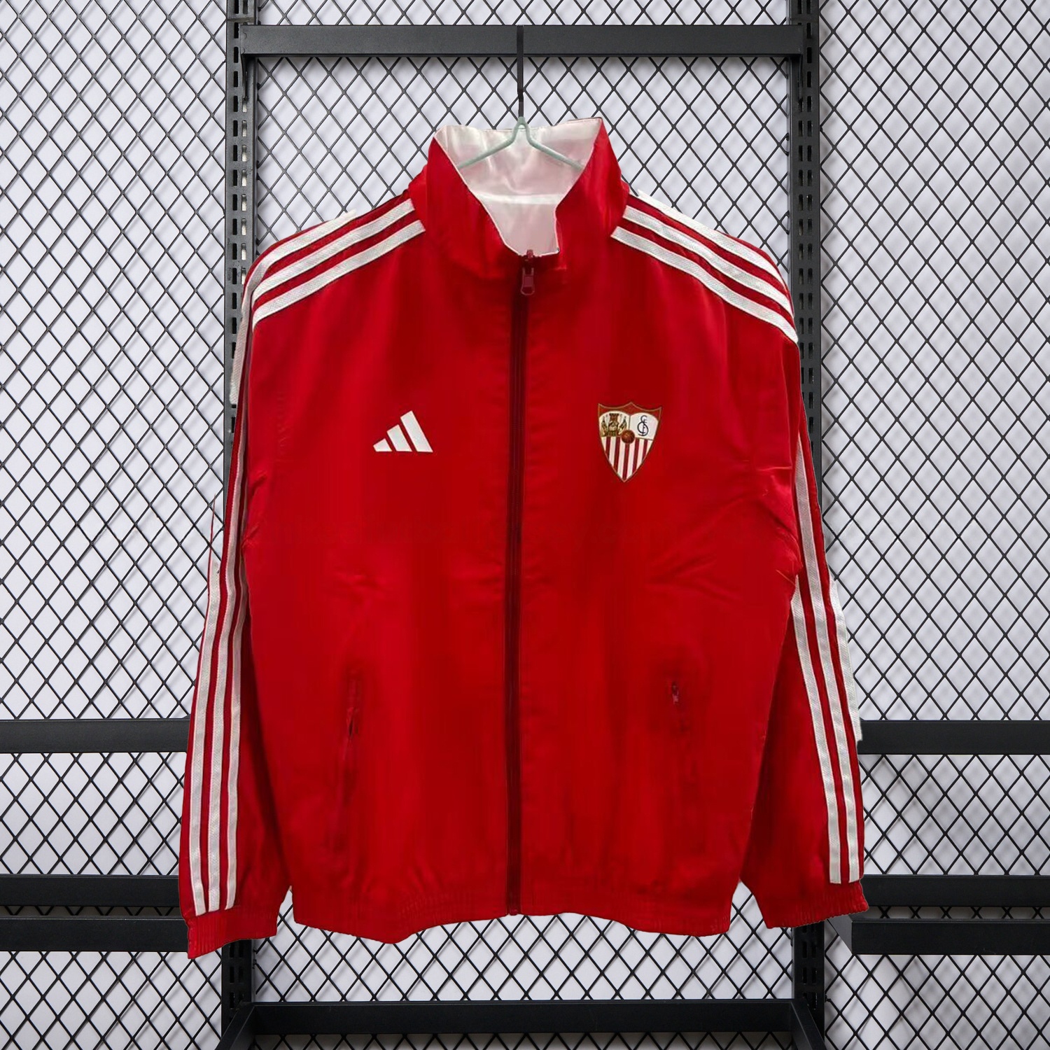 Sevilla 25-26 Double Sided Reversible Windbreaker - Red & White - UnitedFutballJersey