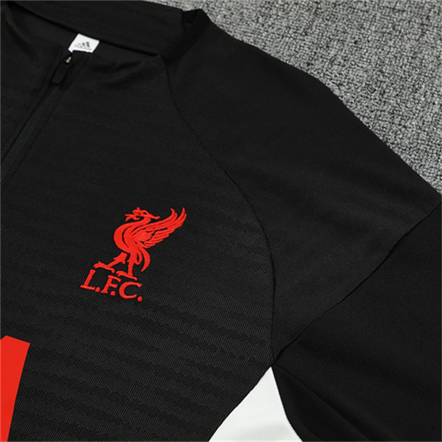 Liver.pool 25-26 Kids Long Sleeve Training Set - Player Version - Black Top & Black Pants - UnitedFutballJersey