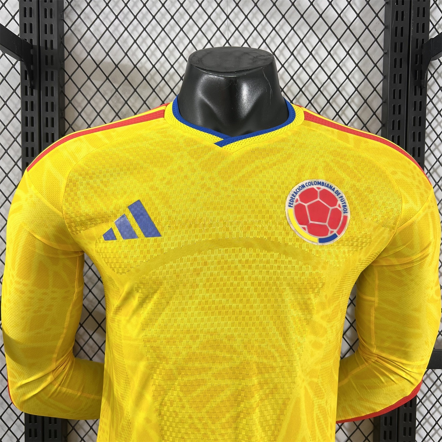 Colombia 2026 Home Long Sleeves Jersey (Leaked Version) - Player Version - UnitedFutballJersey