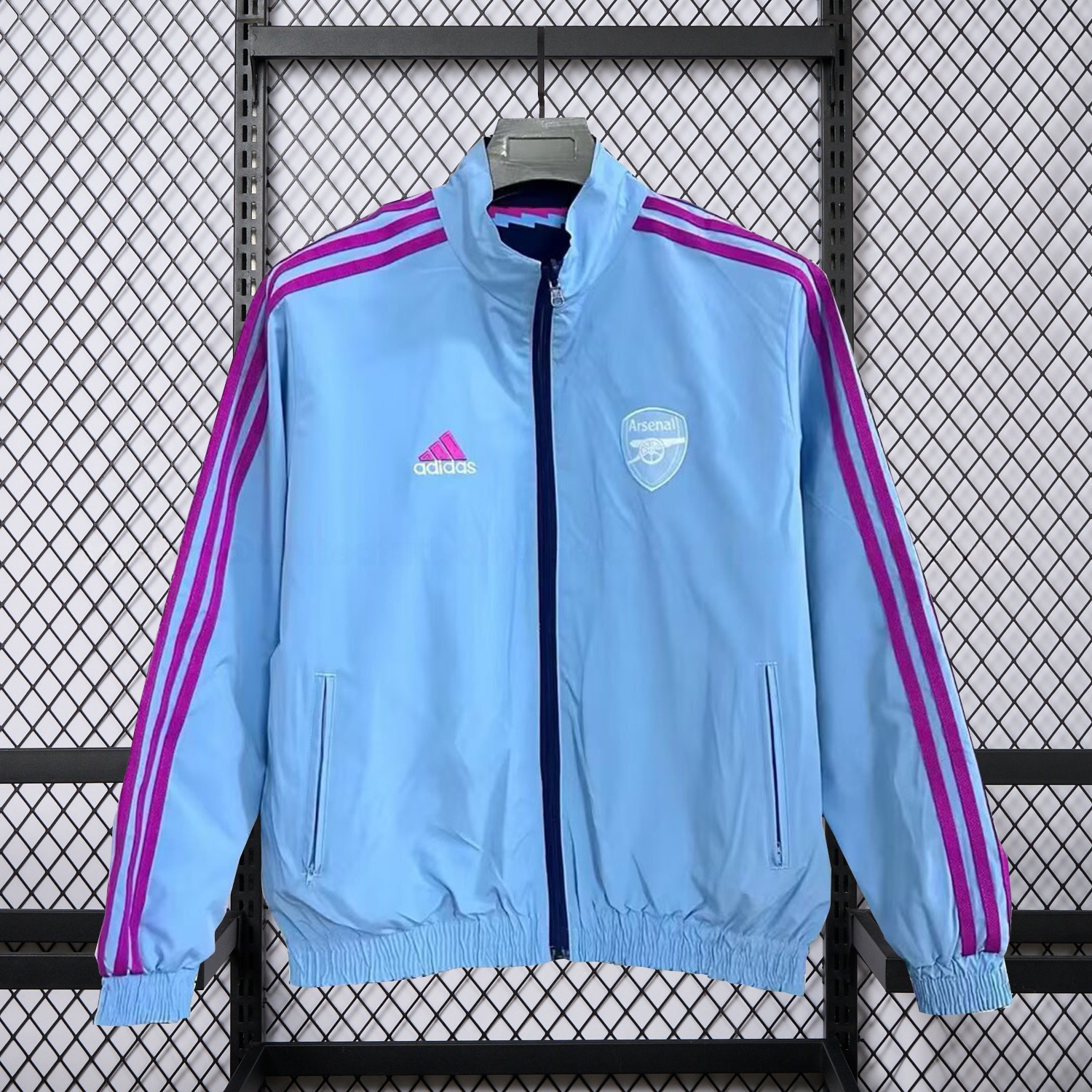 Arsenal 25-26 Double Sided Reversible Windbreaker - Deep Blue & Light Blue - UnitedFutballJersey