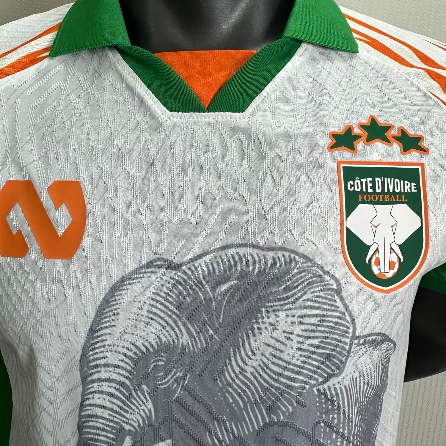 Ivory Coast 25-26 Elephant And Kid White Jersey - Player Version - UnitedFutballJersey