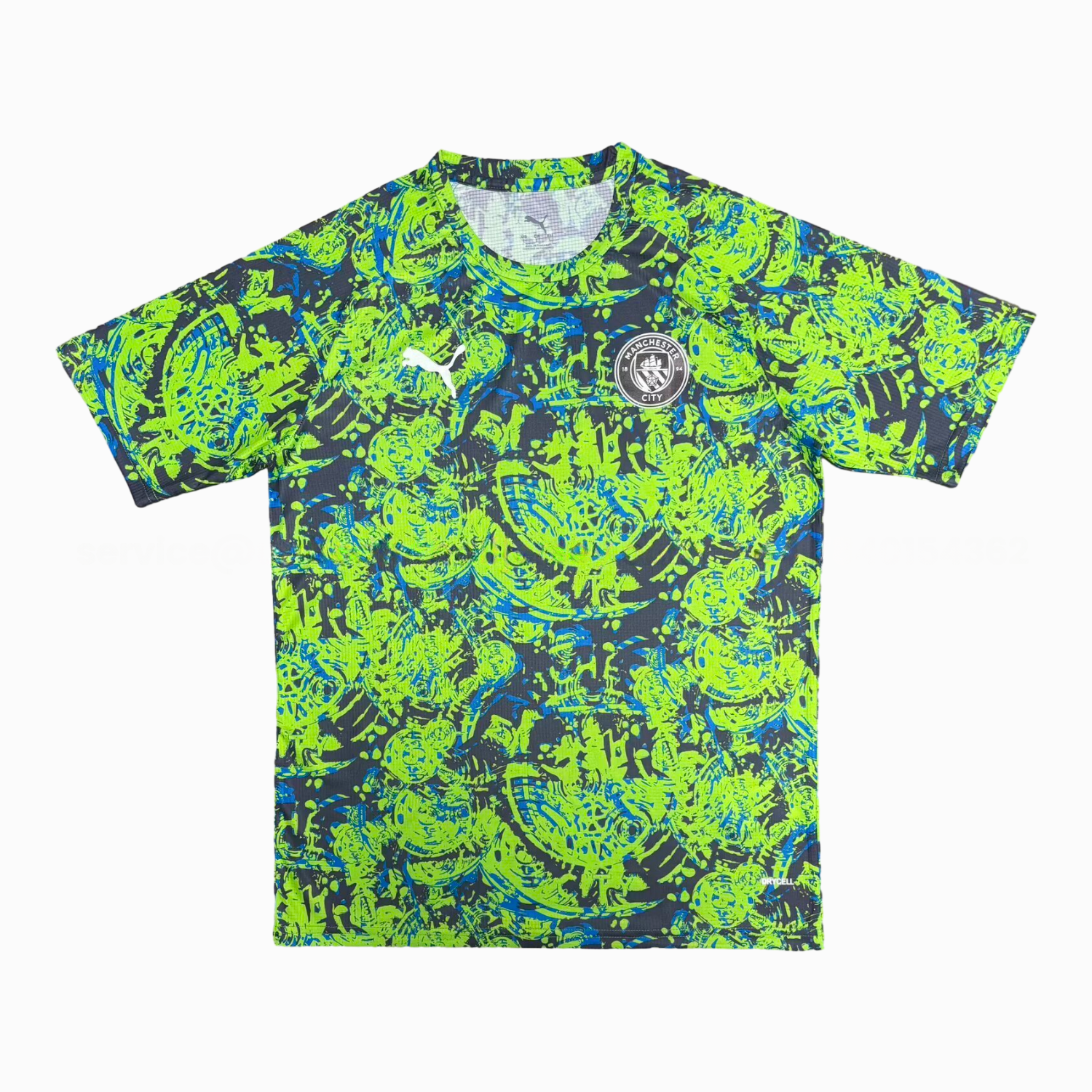 Manchester City 25-26 Vibrant Green Pre-Match Jersey - Fans Version - UnitedFutballJersey
