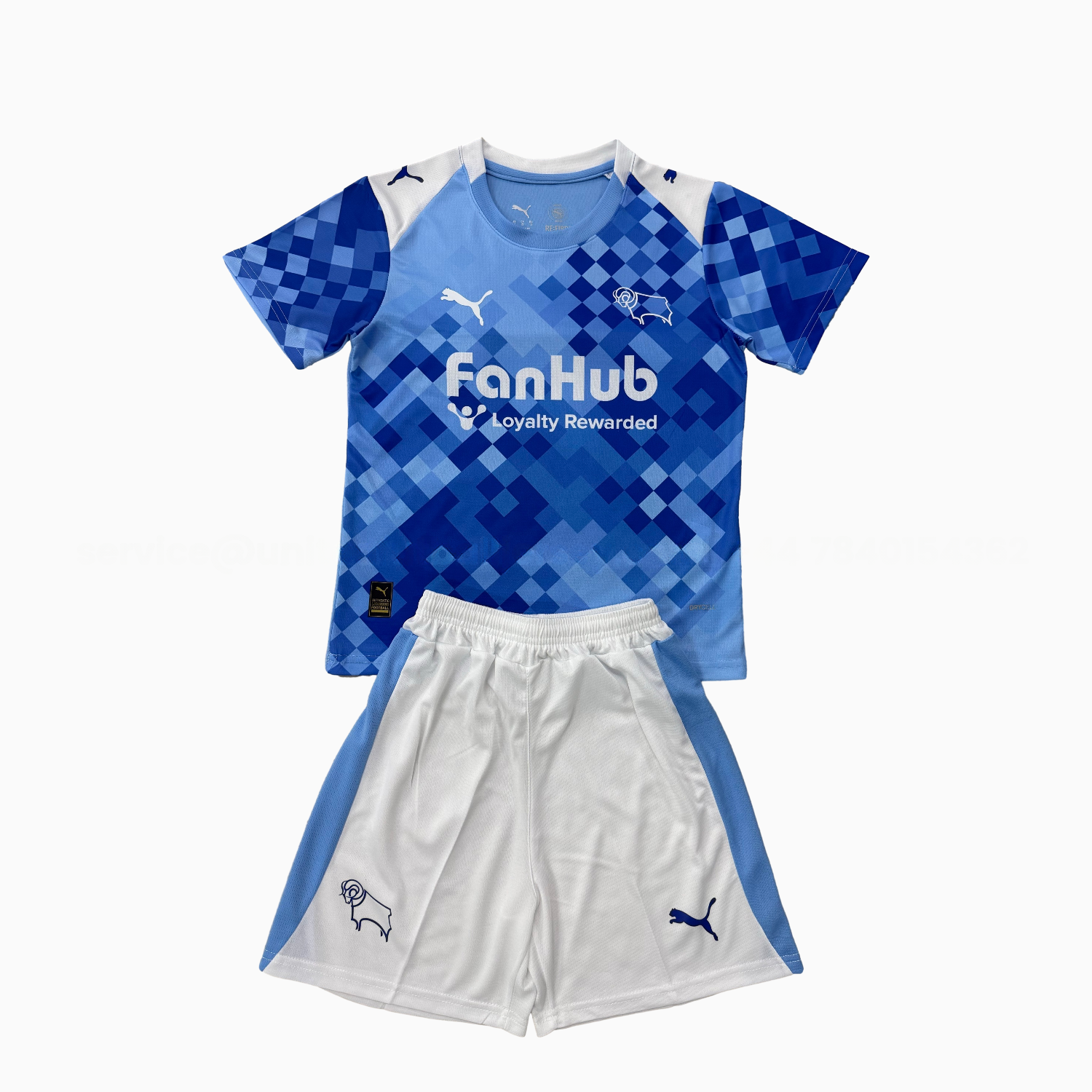Derby County 25-26 Third Blue Men's Adult Jersey Set - Fans Version - UnitedFutballJersey