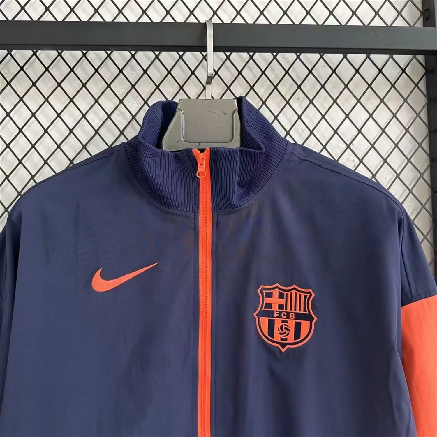 Barcelona 25-26 Windbreaker Jacket - Dark Blue And Orange - UnitedFutballJersey