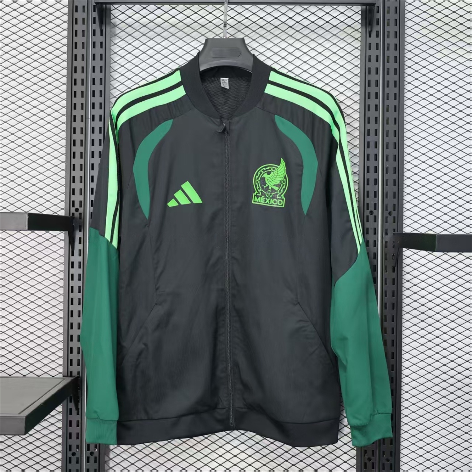 Mexico 25-26 Green And Black Windbreaker Jacket - UnitedFutballJersey