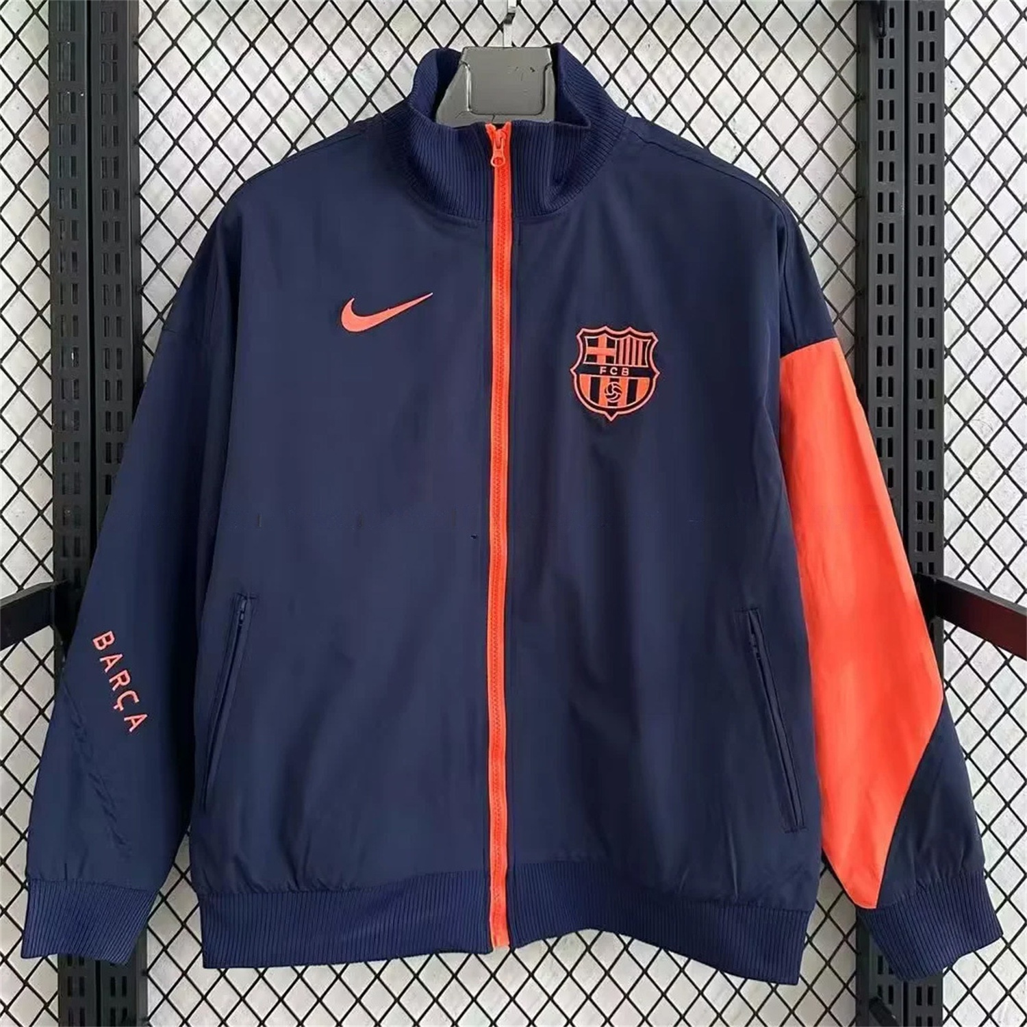 Barcelona 25-26 Windbreaker Jacket - Dark Blue And Orange - UnitedFutballJersey