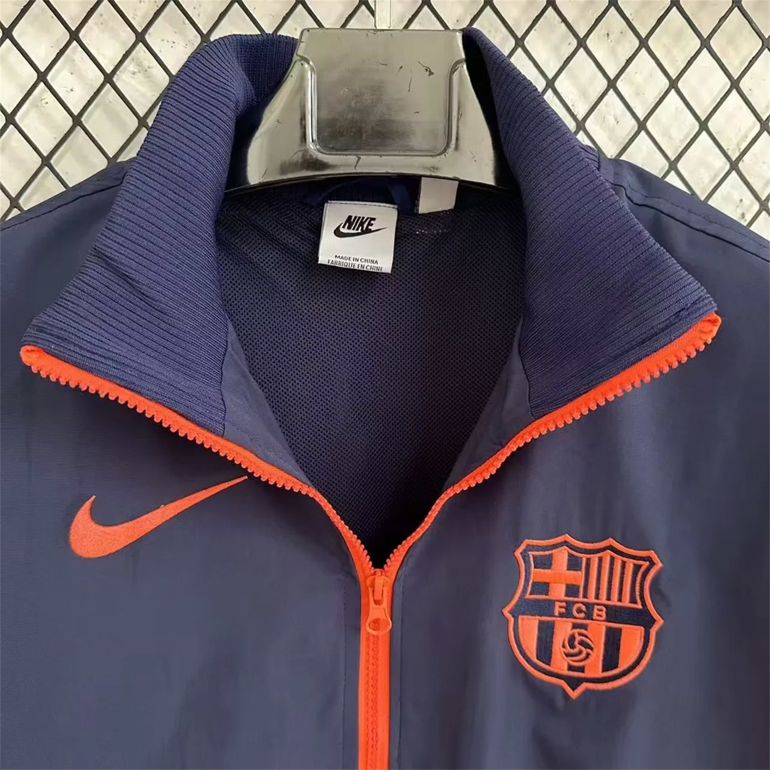 Barcelona 25-26 Windbreaker Jacket - Dark Blue And Orange - UnitedFutballJersey