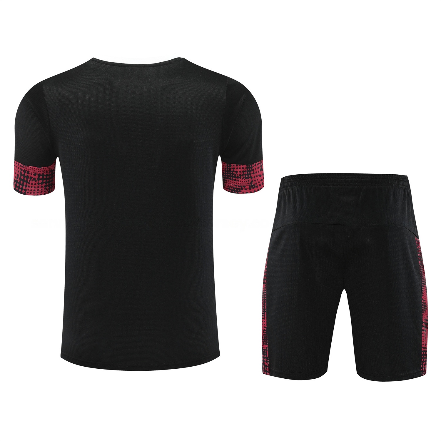 RB Leipzig 25-26 Short-Sleeve Training Set- Red Top & Black Shorts - UnitedFutballJersey