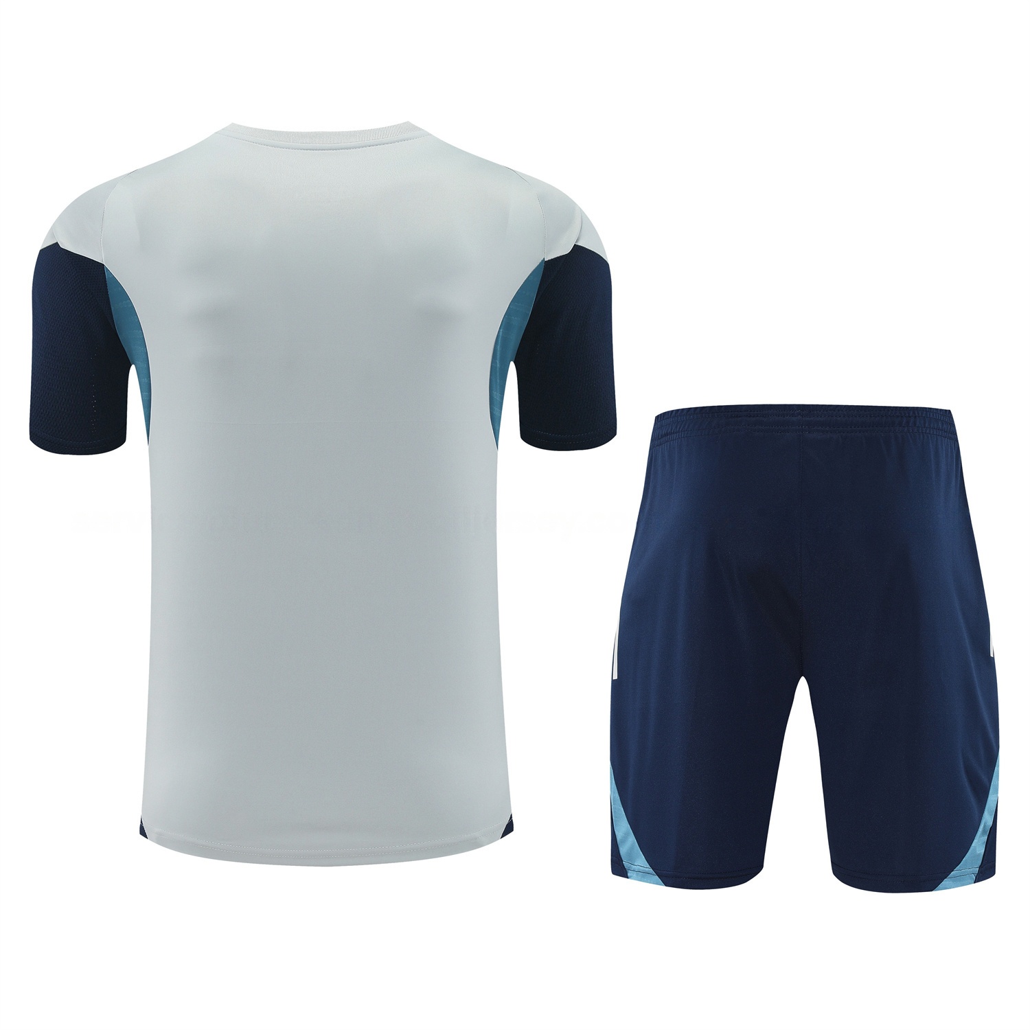 Arsenal 25-26 Short-Sleeve Training Set - Grey Top & Deep Blue Shorts - UnitedFutballJersey