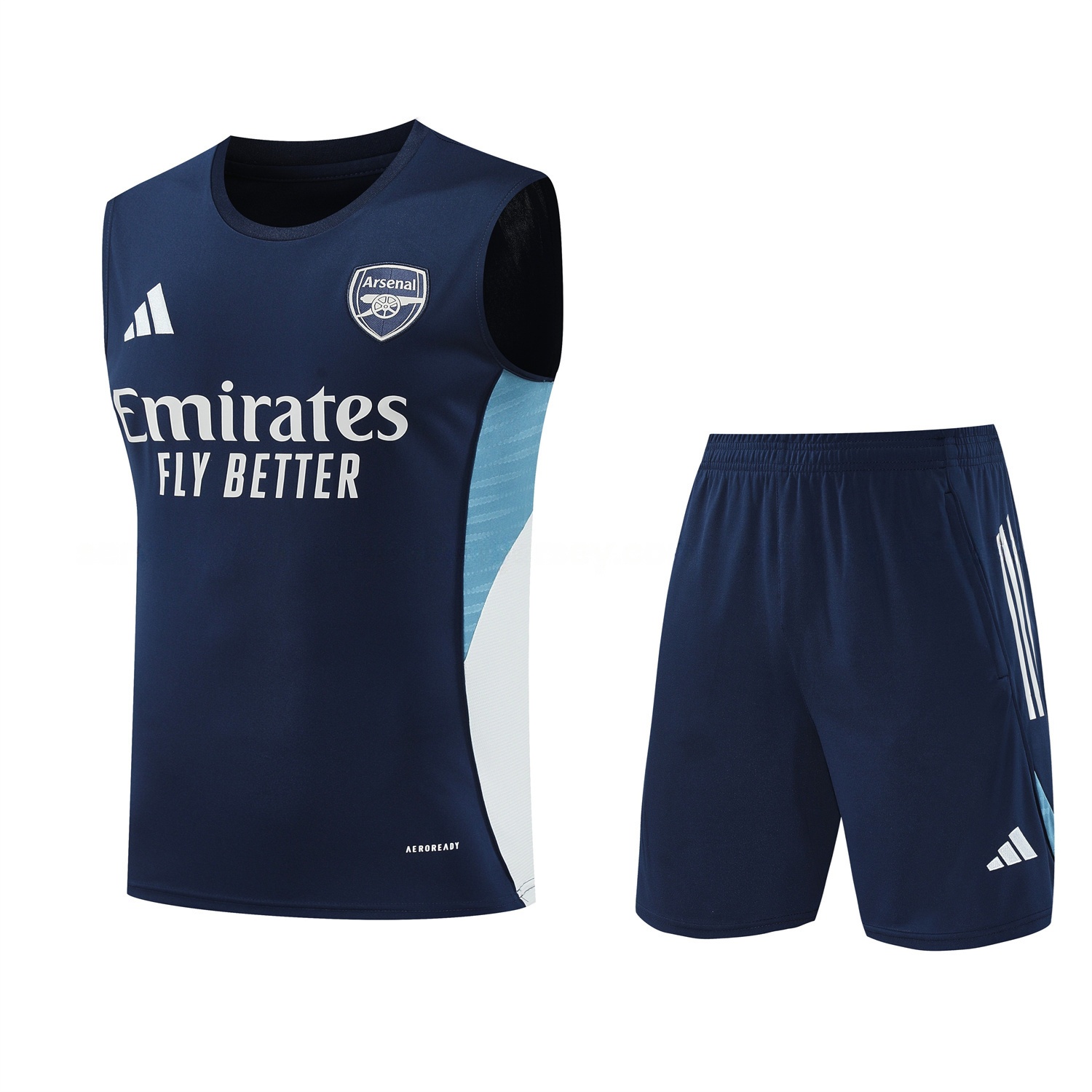Arsenal 25-26 Vest Training Set - Deep Blue Vest and Shorts - UnitedFutballJersey
