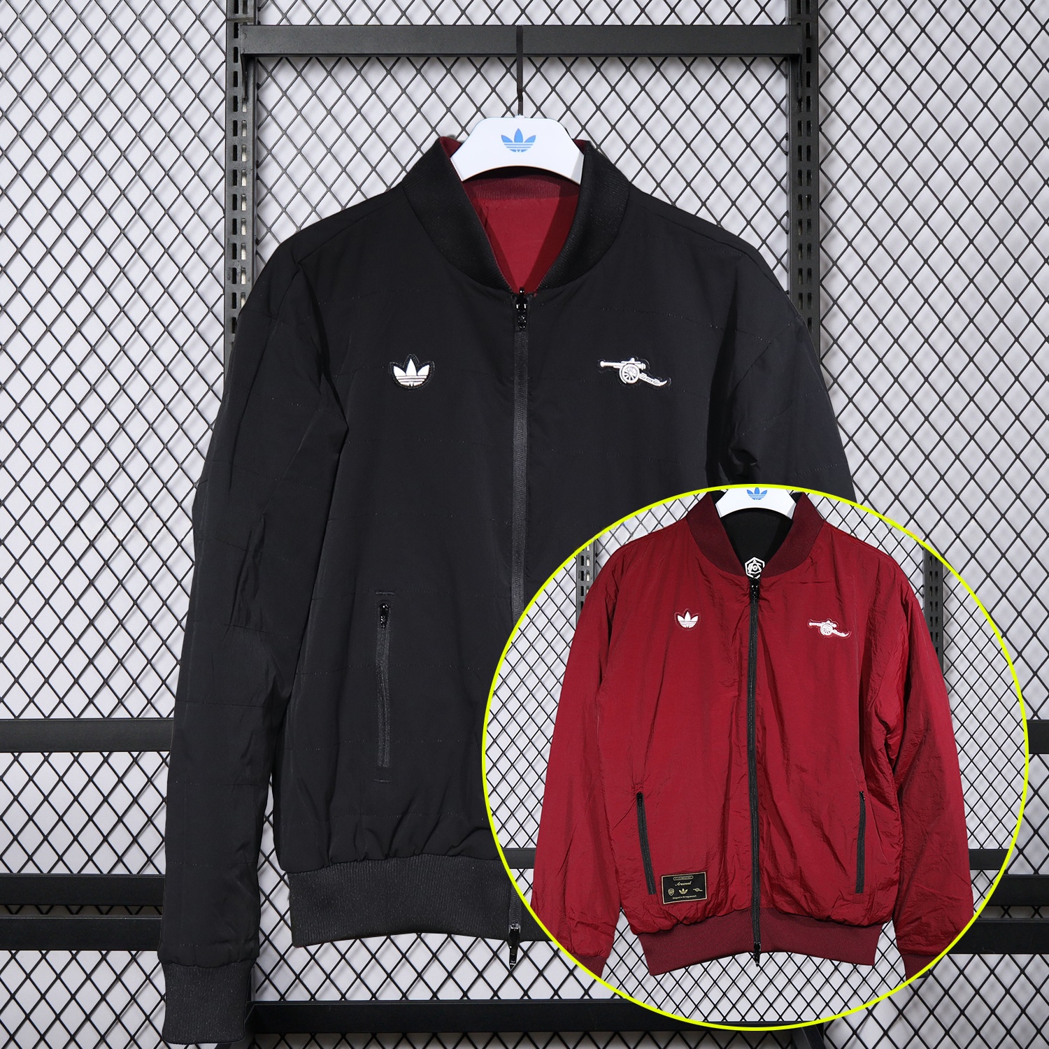 Arsenal 25-26 Double Sided Reversible Windbreaker - Black & Red - UnitedFutballJersey