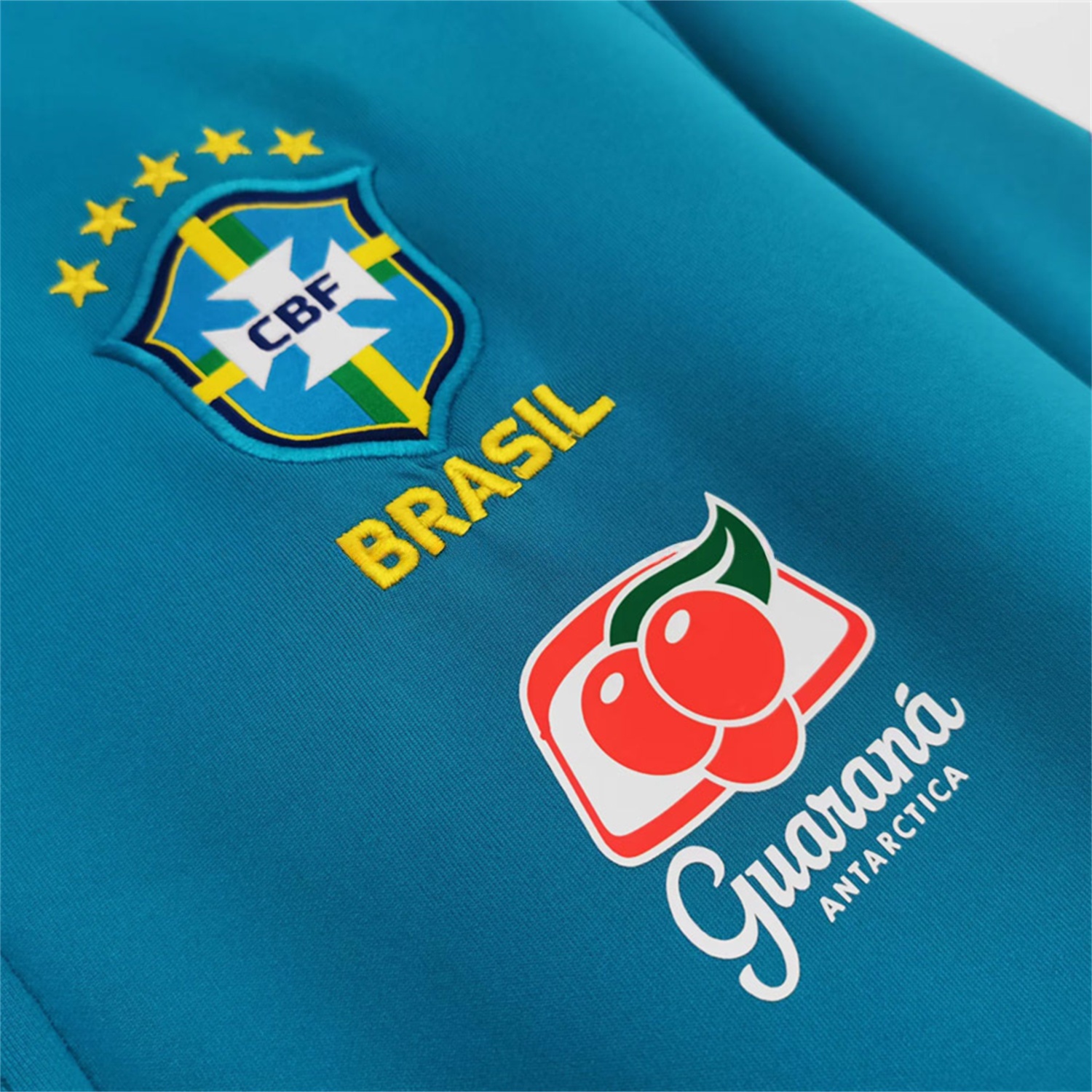 Retro Brazil 2022 Lake Blue Windbreaker - UnitedFutballJersey