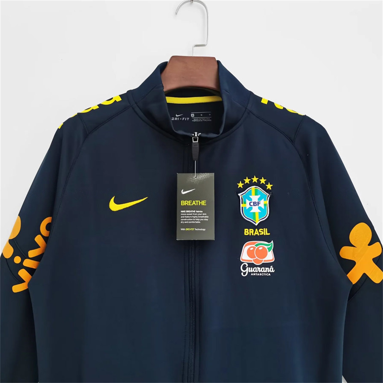 Retro Brazil 2022 Dark Blue Windbreaker - UnitedFutballJersey