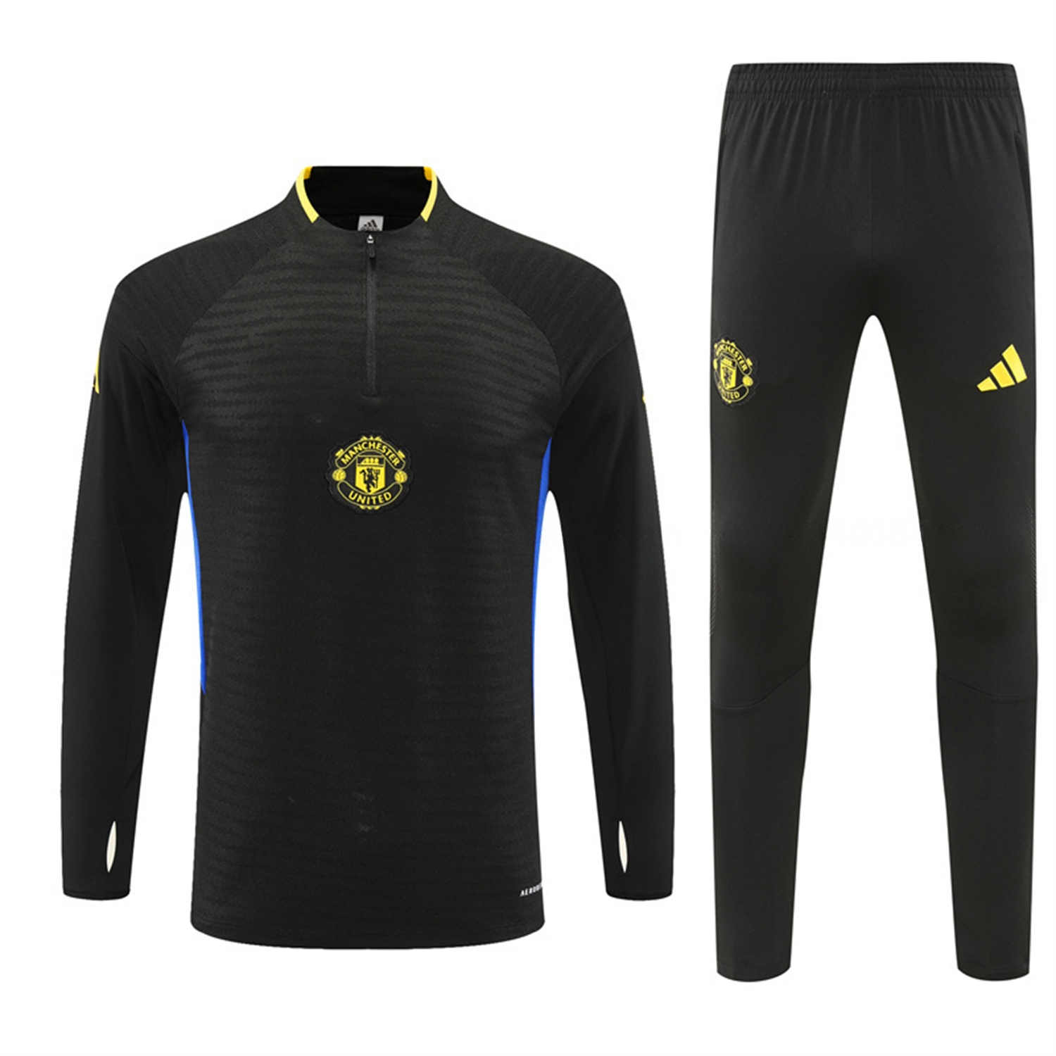 Manchester United 25-26 Long Sleeve Training Set - Black Top & Black Pants - UnitedFutballJersey