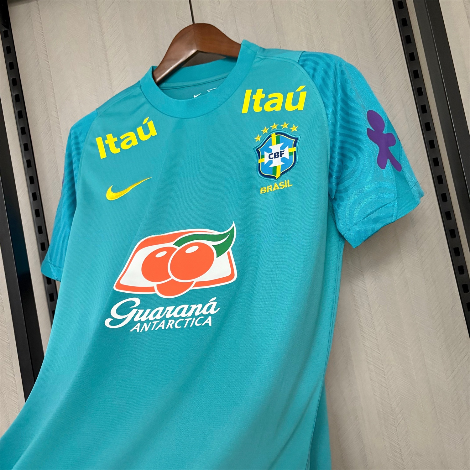 Retro Brazil 2022 Pre-Match Cyan Special Jersey - UnitedFutballJersey
