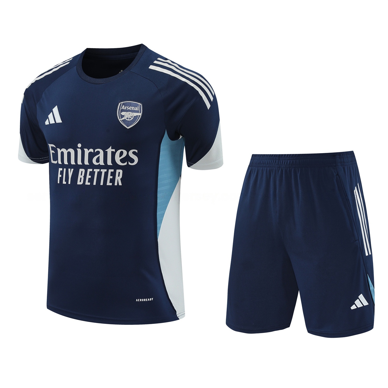 Arsenal 25-26 Short-Sleeve Training Set - Deep Blue Top & Shorts - UnitedFutballJersey