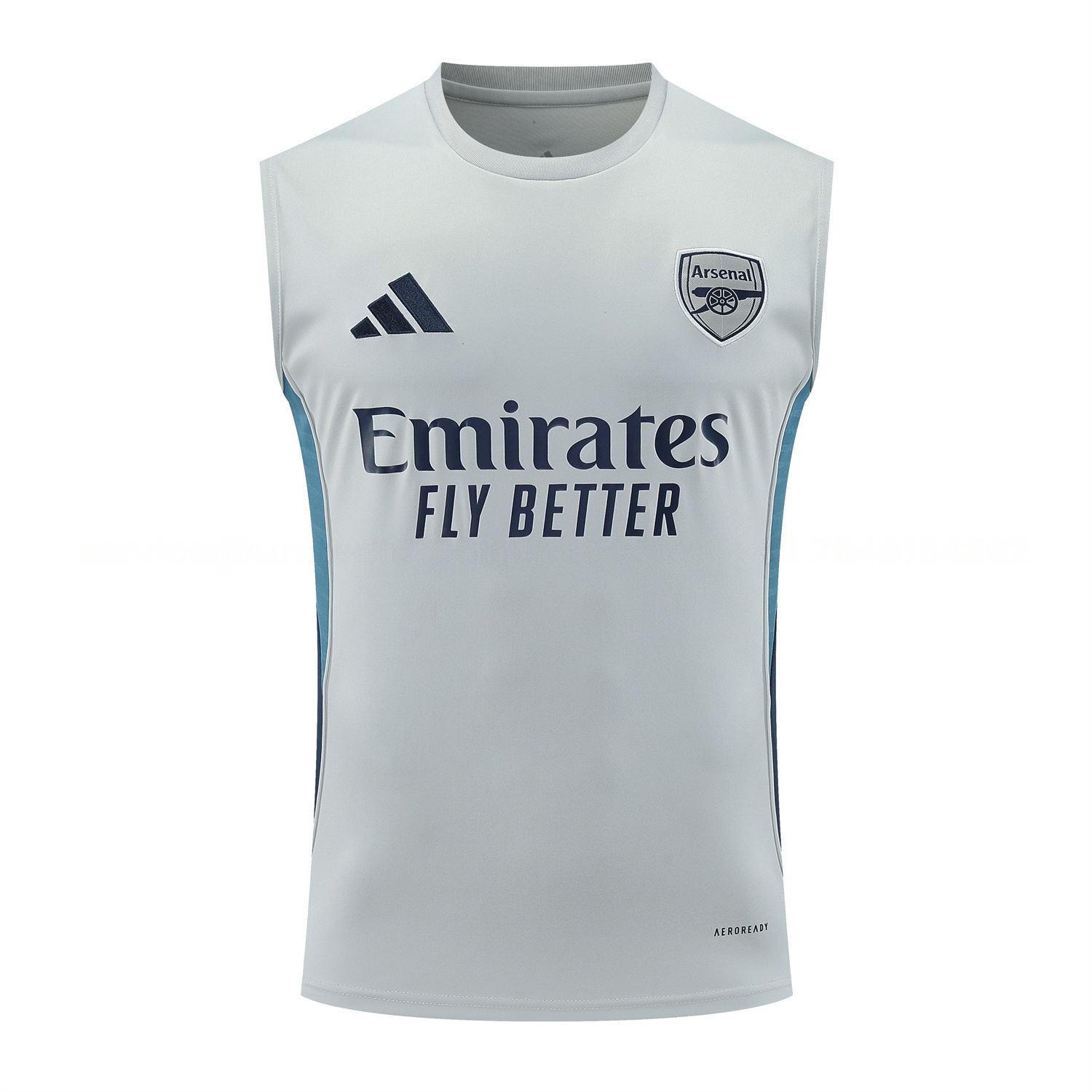 Arsenal 25-26 Vest Training Set - Grey Top & Deep Blue Shorts - UnitedFutballJersey