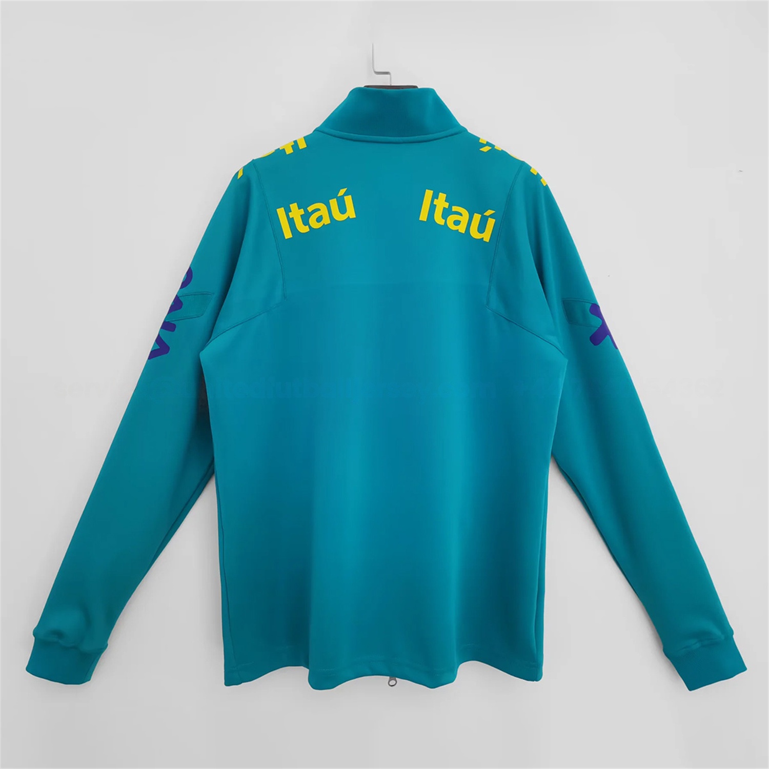 Retro Brazil 2022 Lake Blue Windbreaker - UnitedFutballJersey