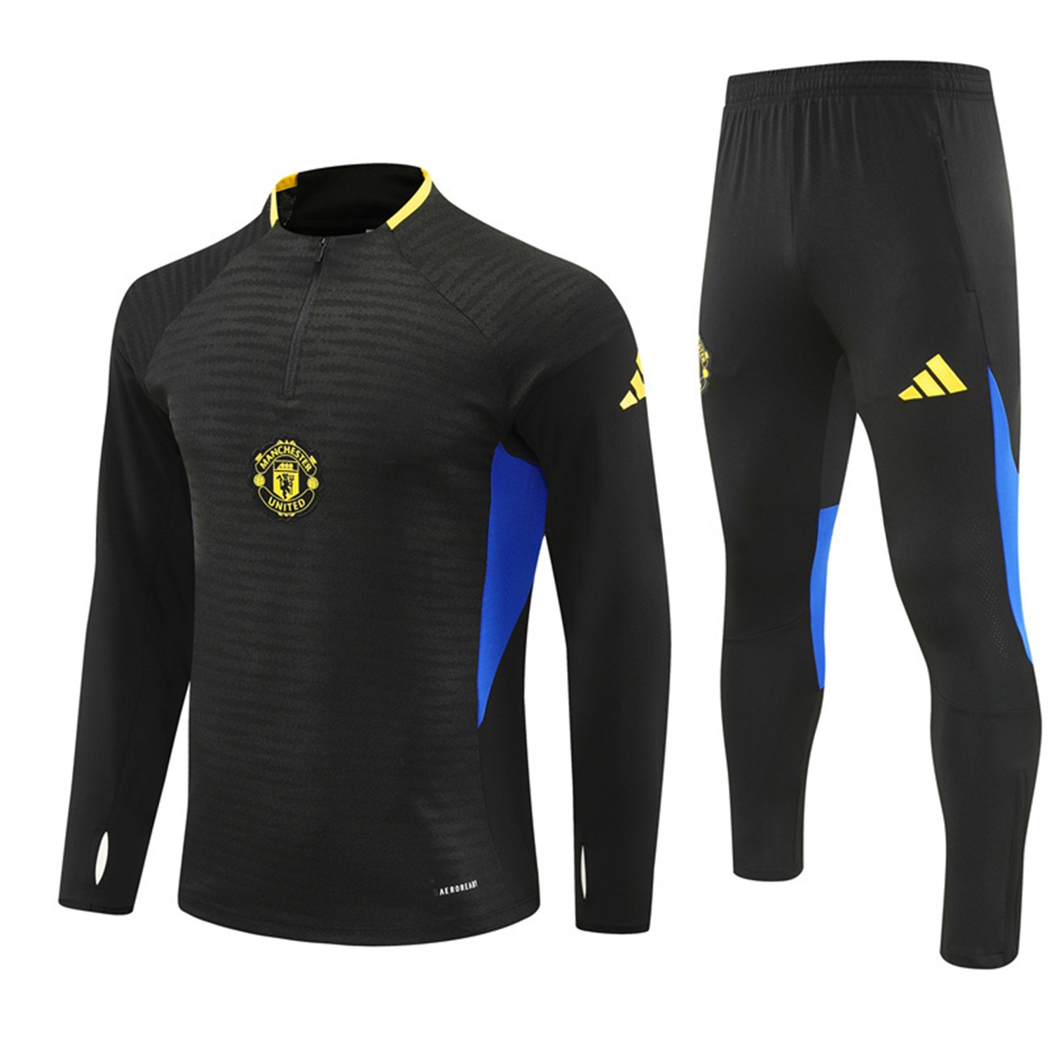 Manchester United 25-26 Long Sleeve Training Set - Black Top & Black Pants - UnitedFutballJersey