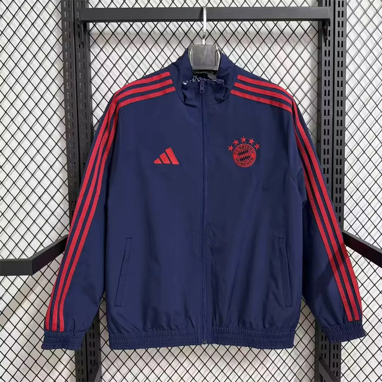Bayern Munich 25-26 Double Sided Reversible Windbreaker - Deep Blue & White Blue - UnitedFutballJersey