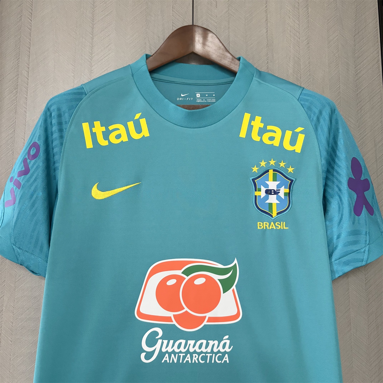 Retro Brazil 2022 Pre-Match Cyan Special Jersey - UnitedFutballJersey