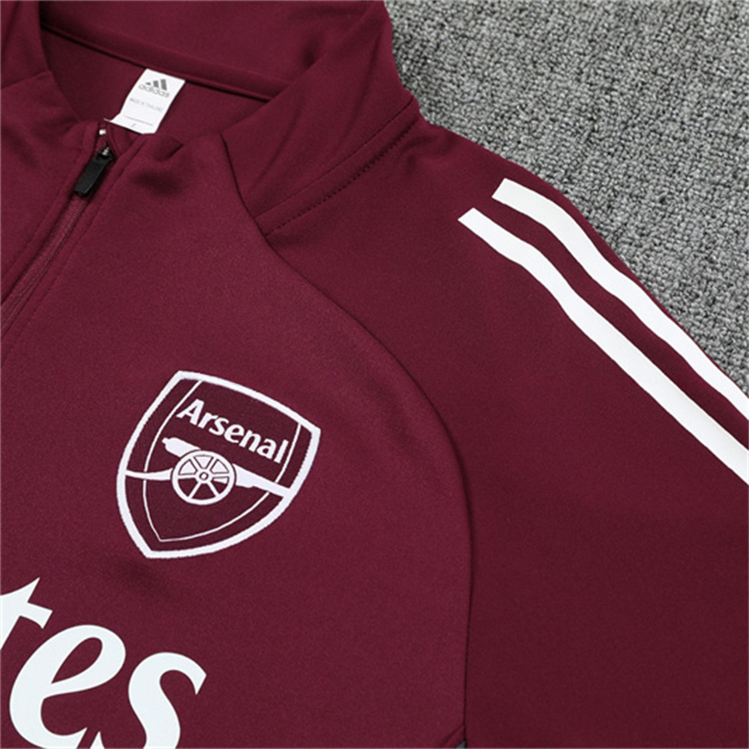 Arsenal 25-26 Kids Long Sleeve Training Set - Wine Red Top & Grey Pants - UnitedFutballJersey