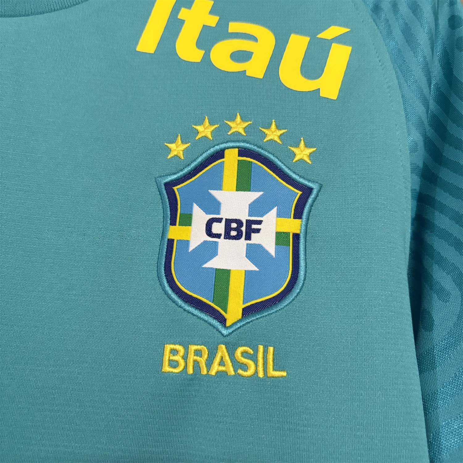 Retro Brazil 2022 Pre-Match Cyan Special Jersey - UnitedFutballJersey