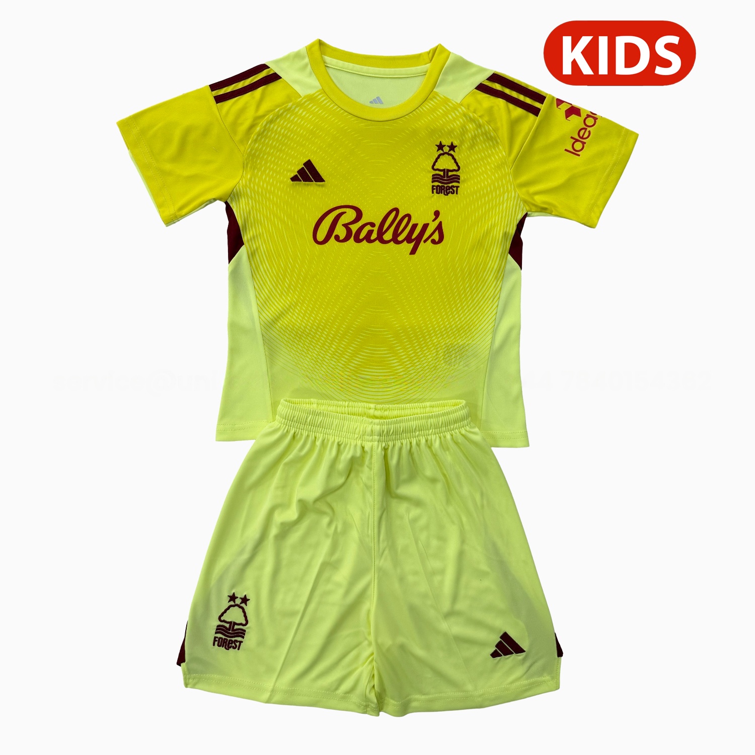 Nottingham Forest 25-26 Yellow Goalkeeper Kids Kit - UnitedFutballJersey