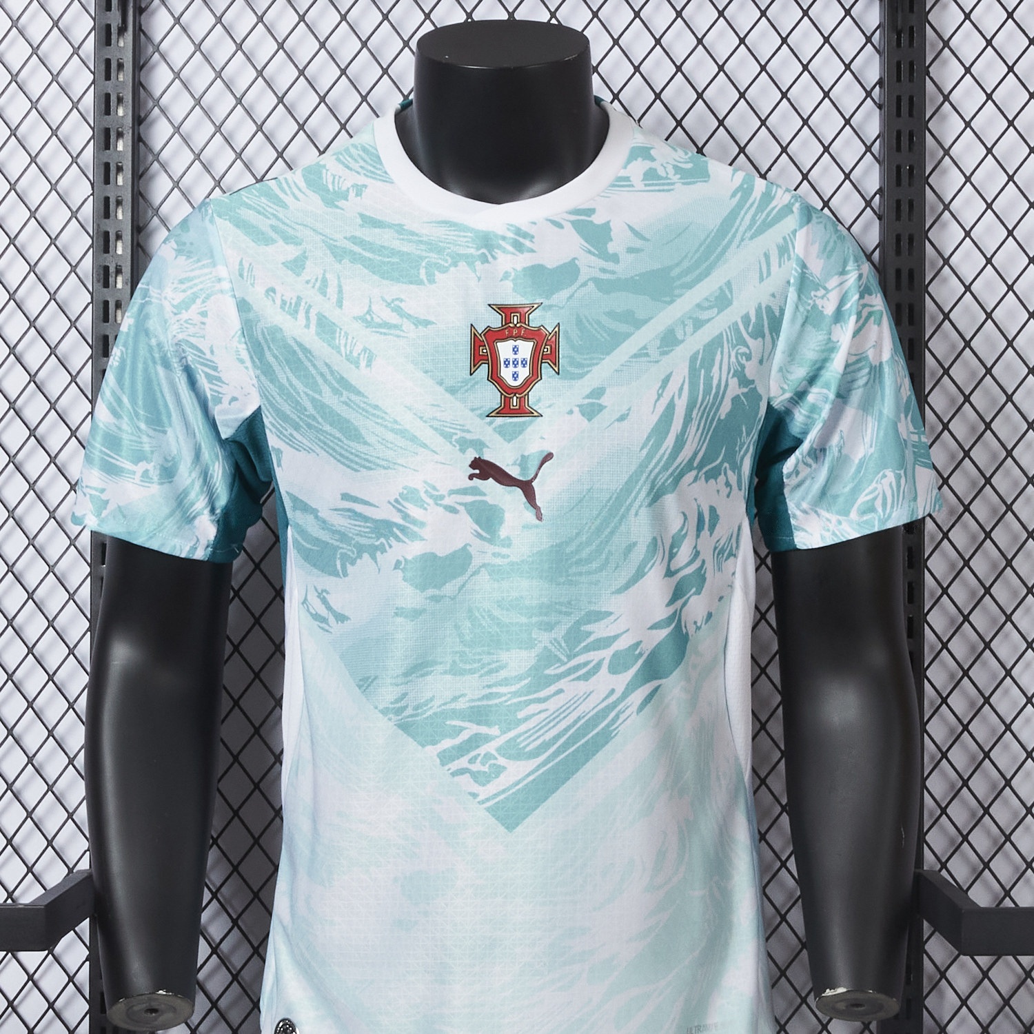 Portugal 2026 Away White And Cyan Jersey - Player Version - UnitedFutballJersey