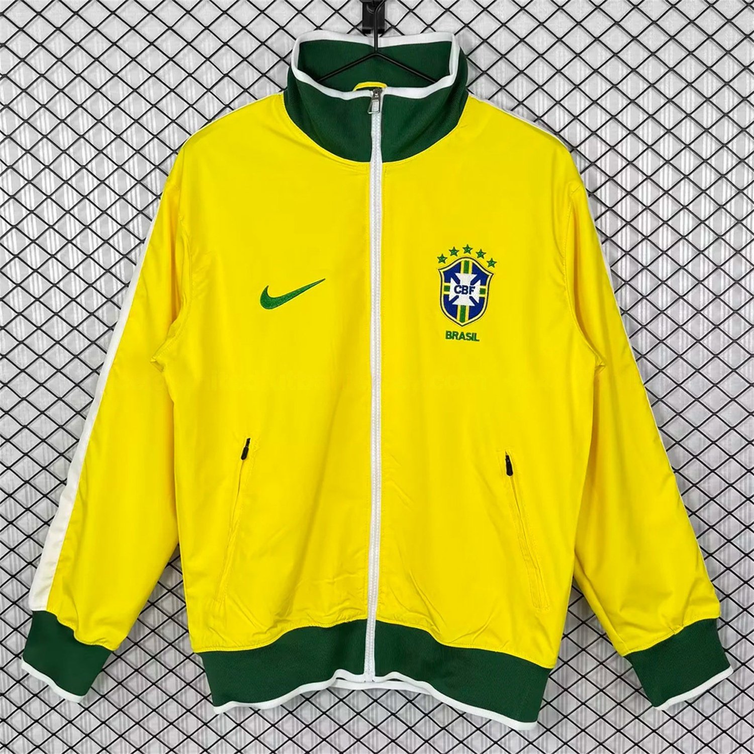 Retro Brazil 2010 Home Yellow Windbreaker - UnitedFutballJersey