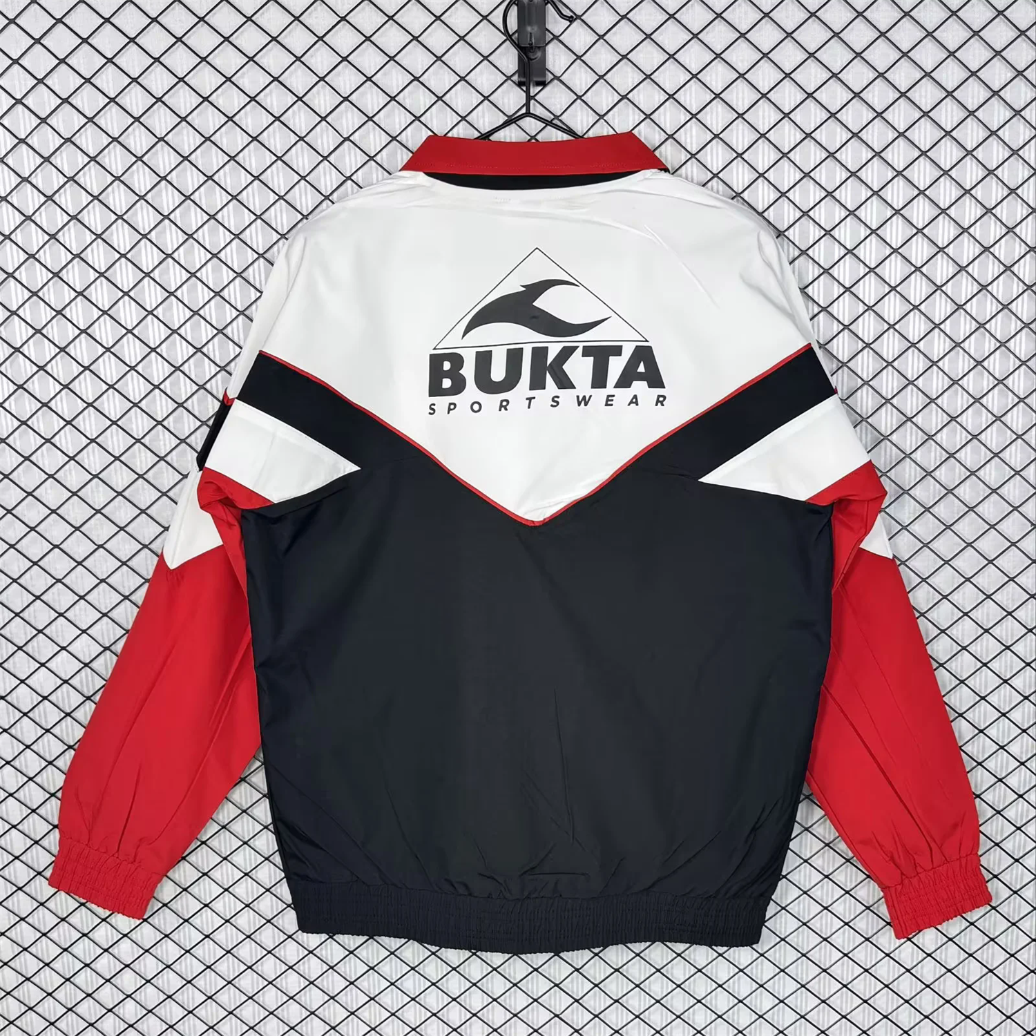 Retro Sevilla FC 1992-93 Home Windbreaker Jacket - Black And Red - UnitedFutballJersey
