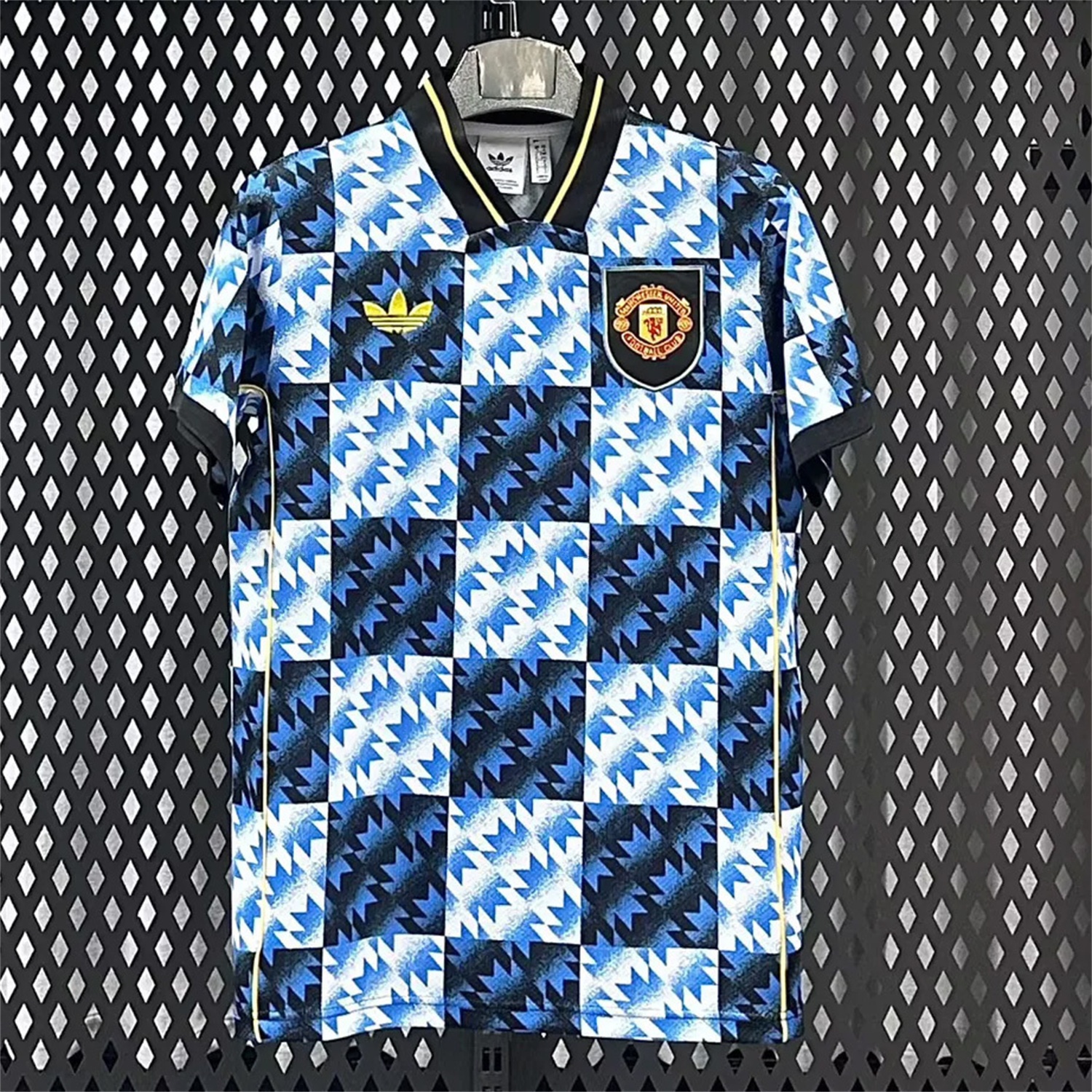 Manchester United 25-26 Blue And Black Checkerboard Special Jersey - Fans Version - UnitedFutballJersey