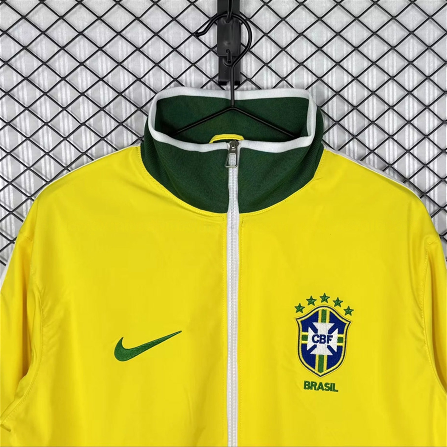 Retro Brazil 2010 Home Yellow Windbreaker - UnitedFutballJersey