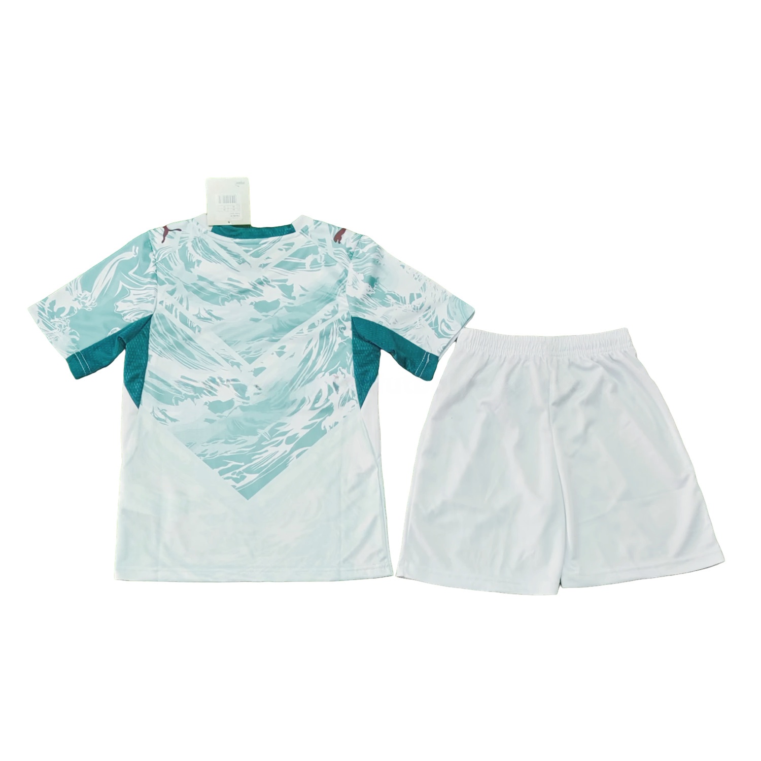 Portugal 2026 Away White And Cyan Kids Kit - UnitedFutballJersey